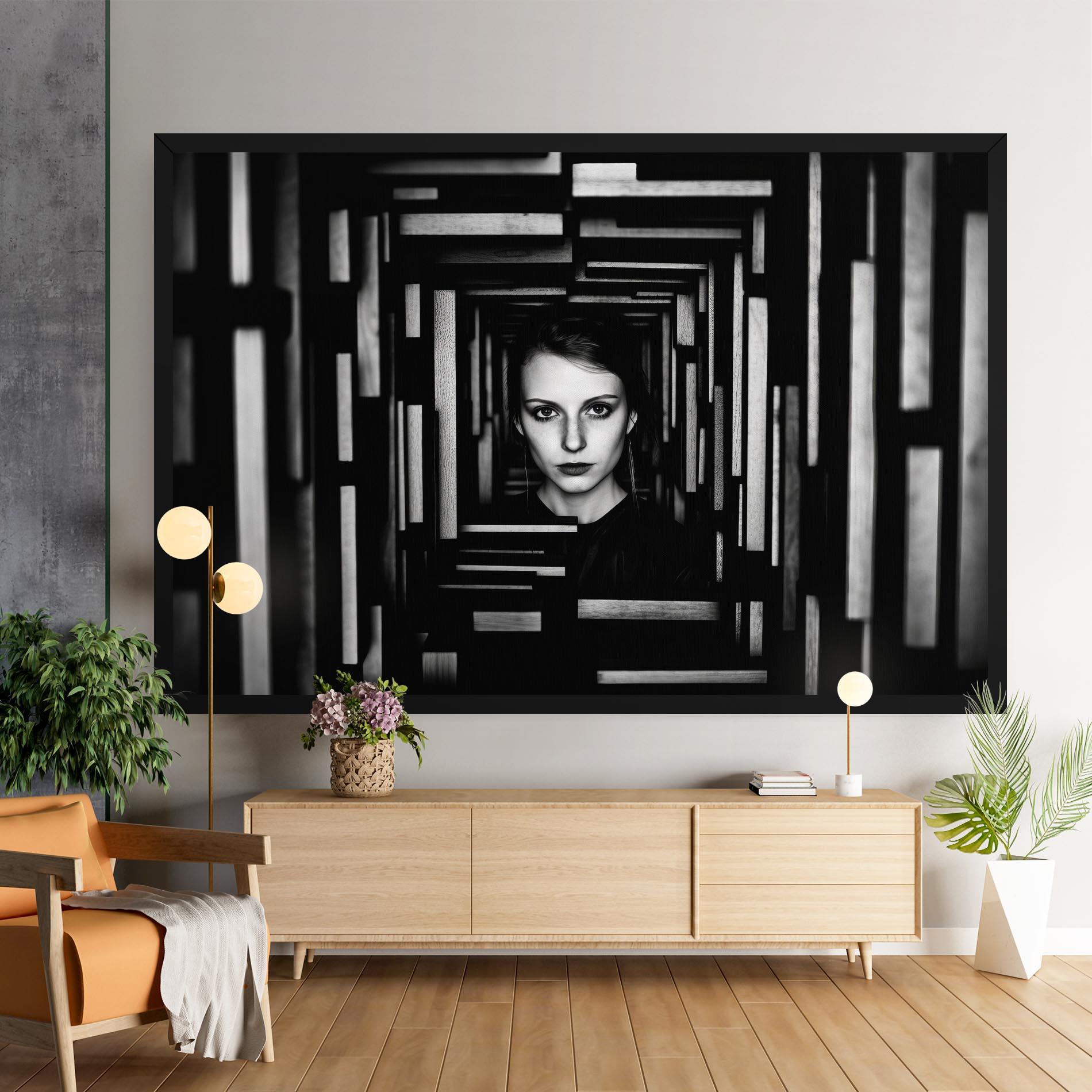 Leinwandbild Tunnel Woman mockup 9