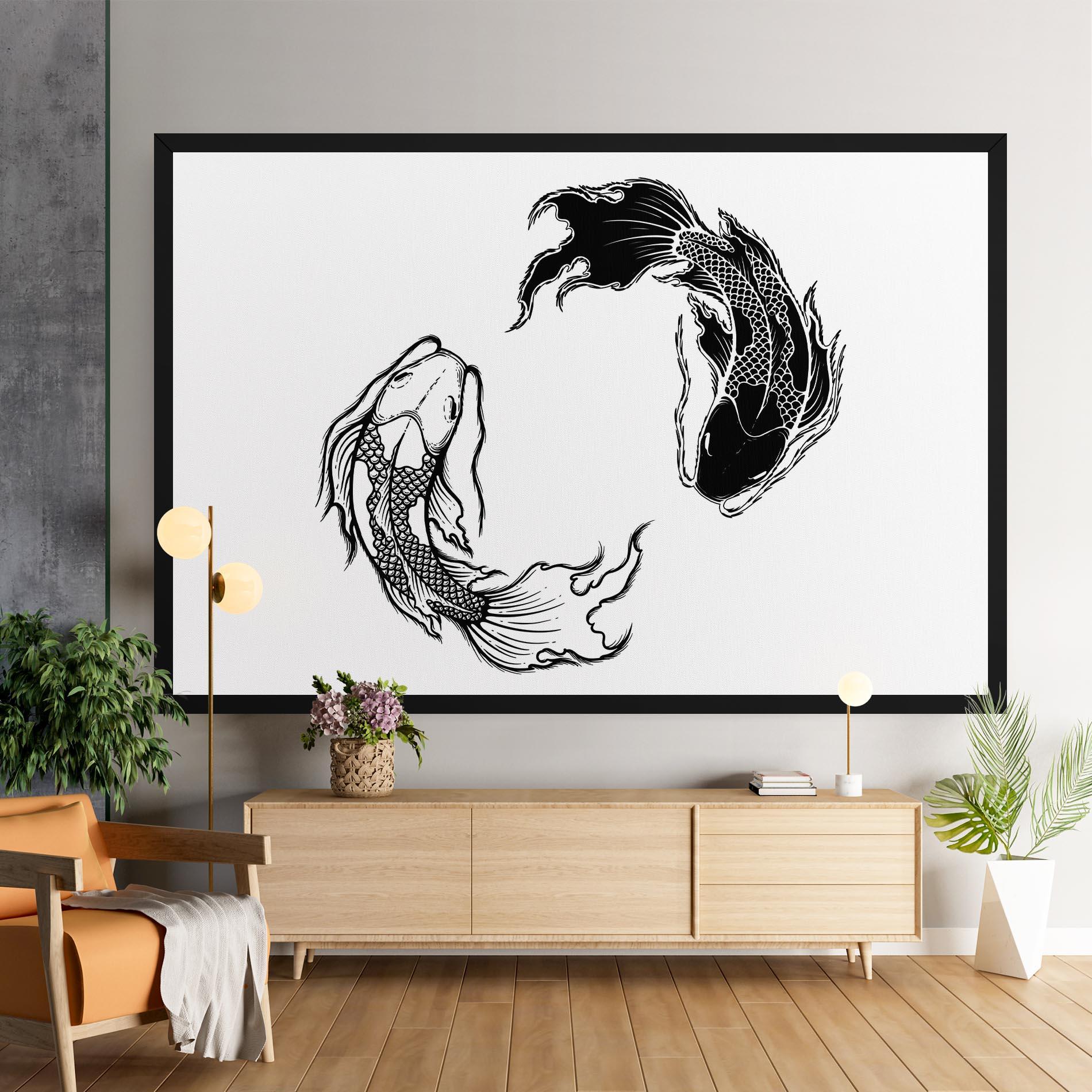 Leinwandbild Yin Yang Koi mockup 9
