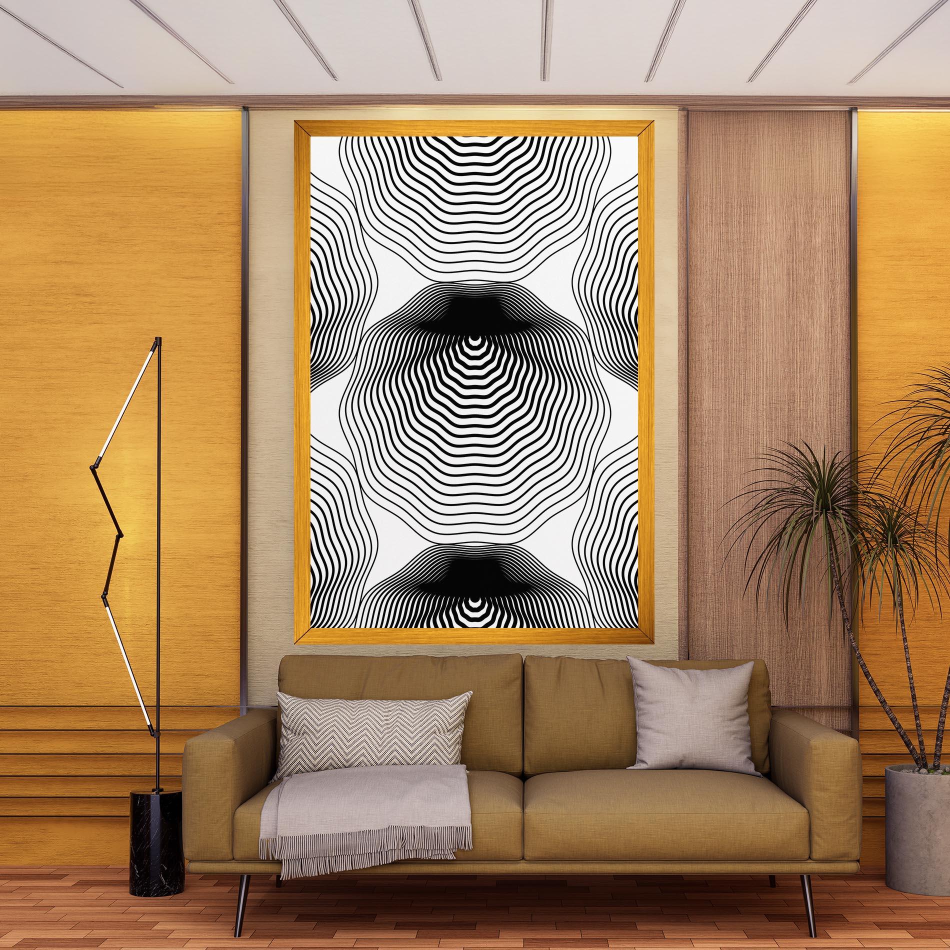 Leinwandbild Black Line Art mockup 9