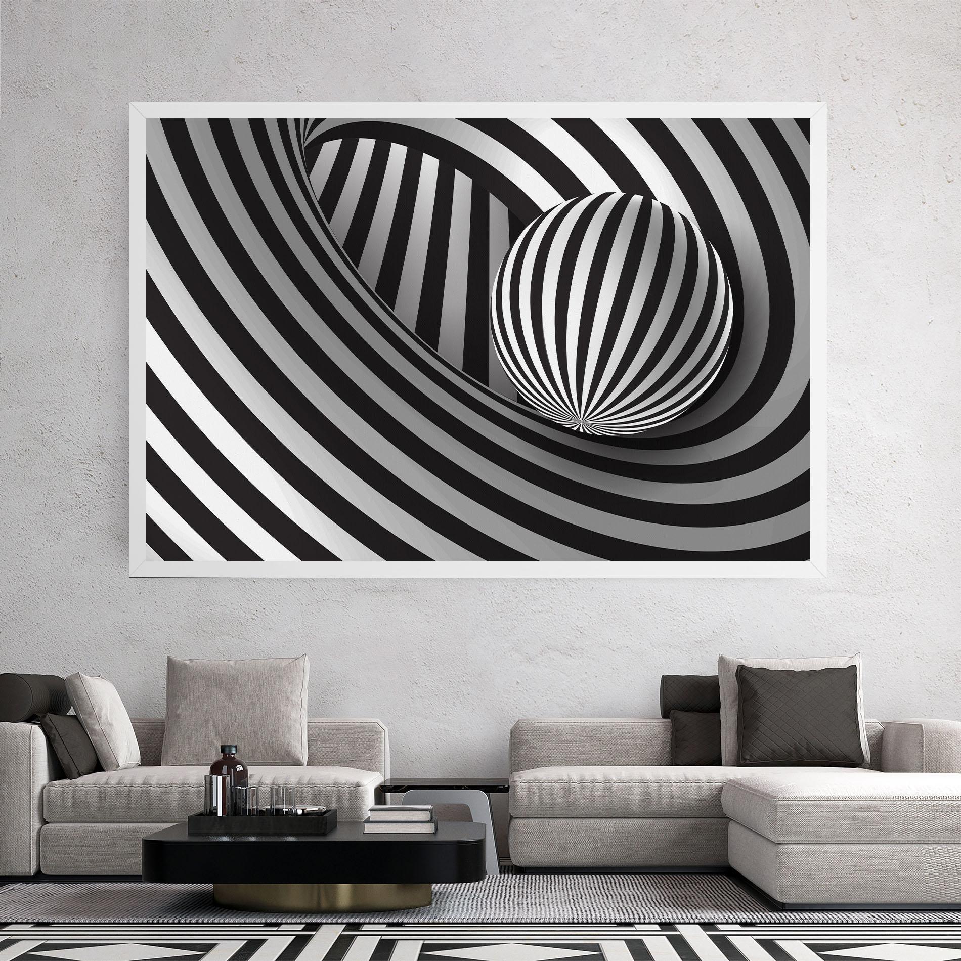 Leinwandbild 3d Zebra Ball mockup 2