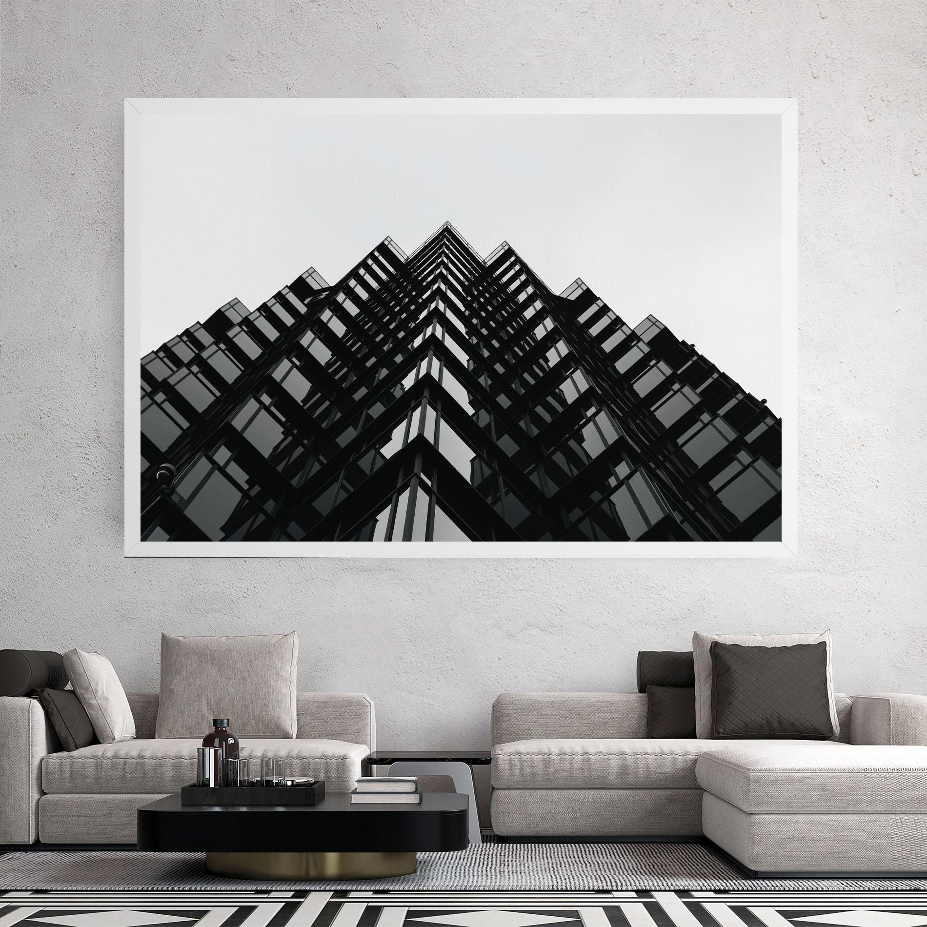 Leinwandbild Black Building mockup 2