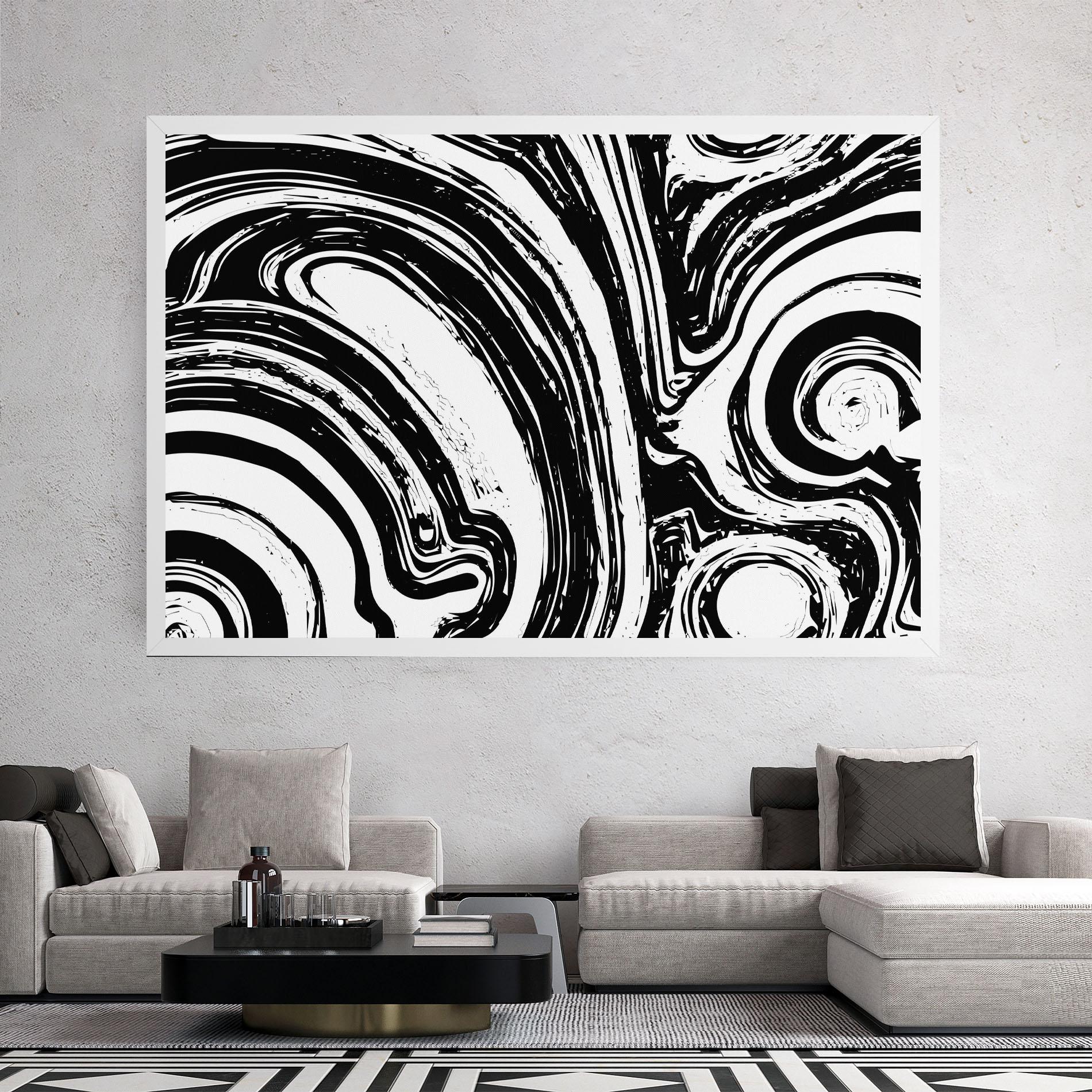 Leinwandbild Black Liquid White mockup 2