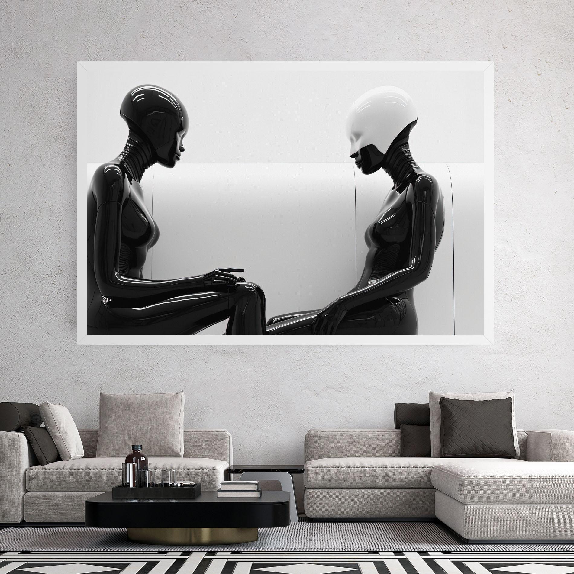 Leinwandbild Black Mannequin mockup 2