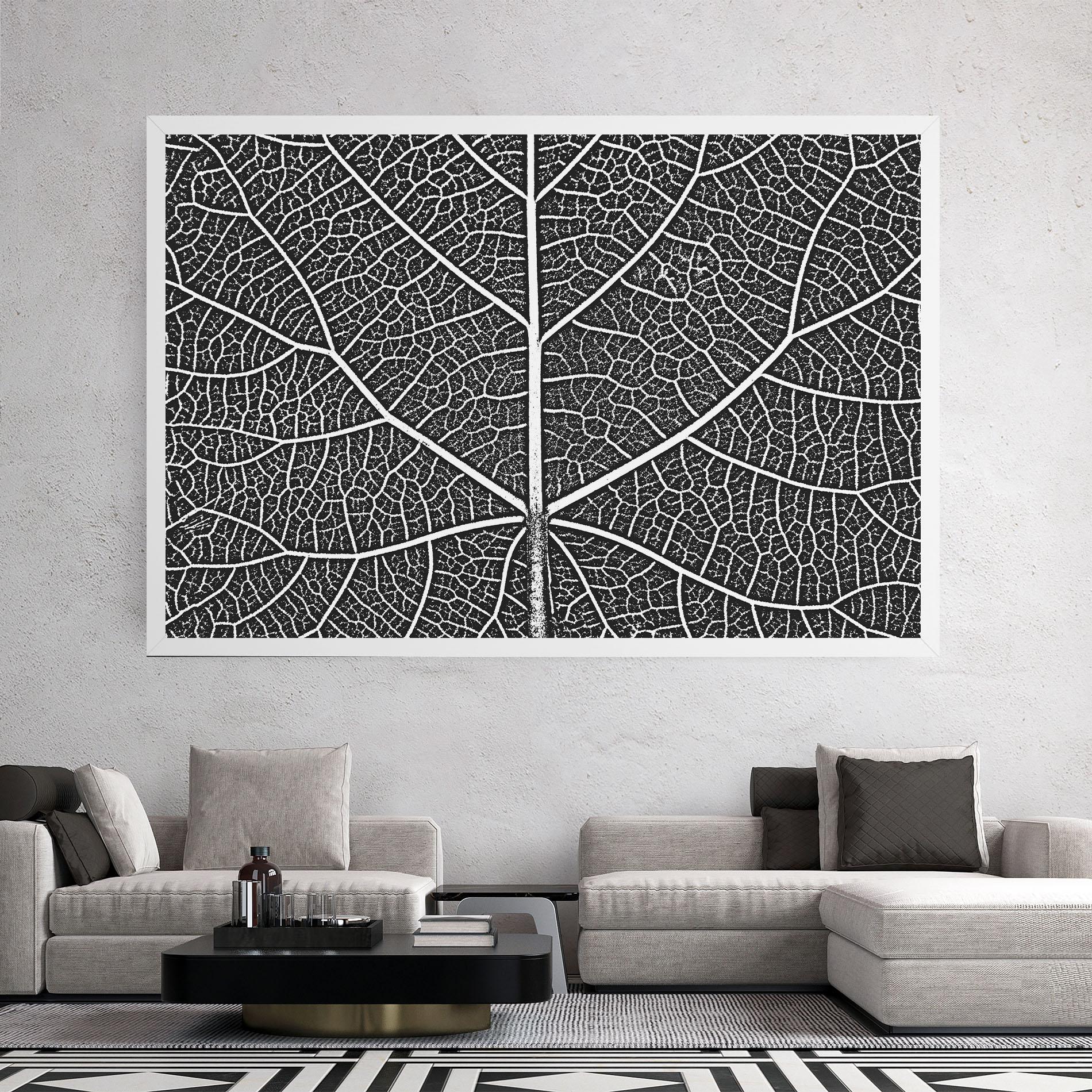 Leinwandbild Close Grey Leaf mockup 2