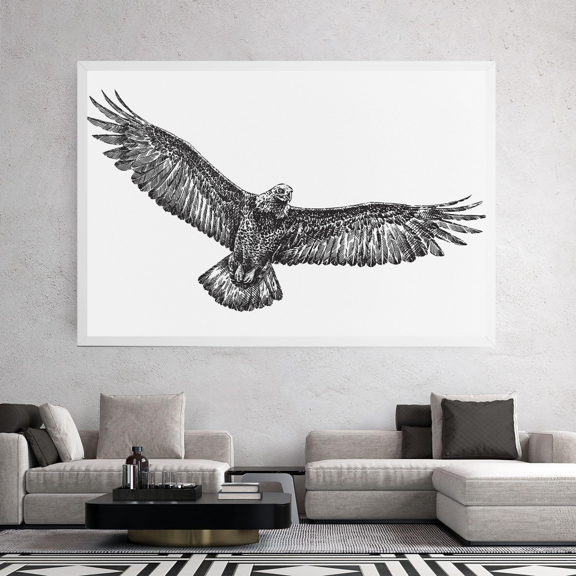 Leinwandbild Eagle Art Line mockup 2