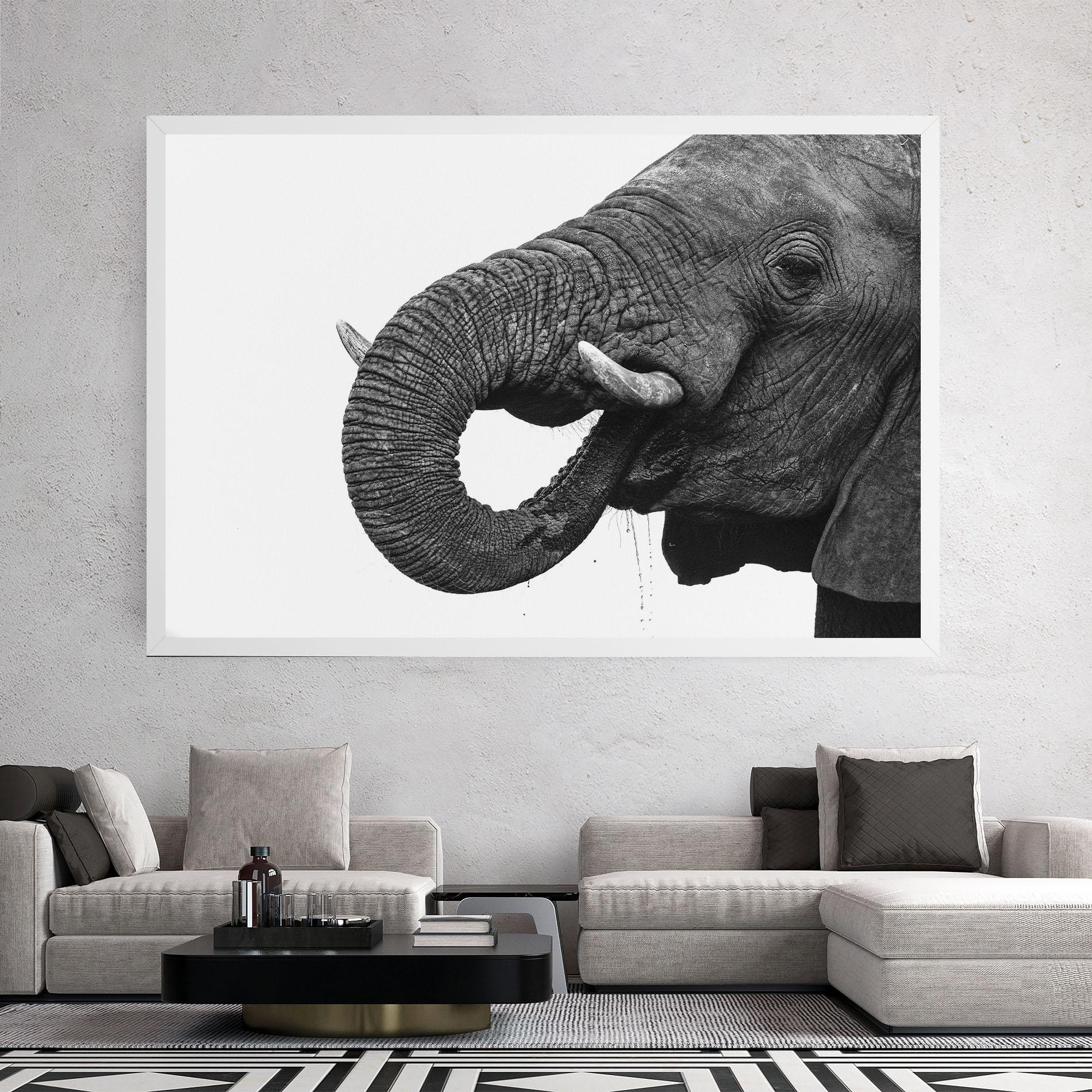 Leinwandbild Elephant Drinking mockup 2