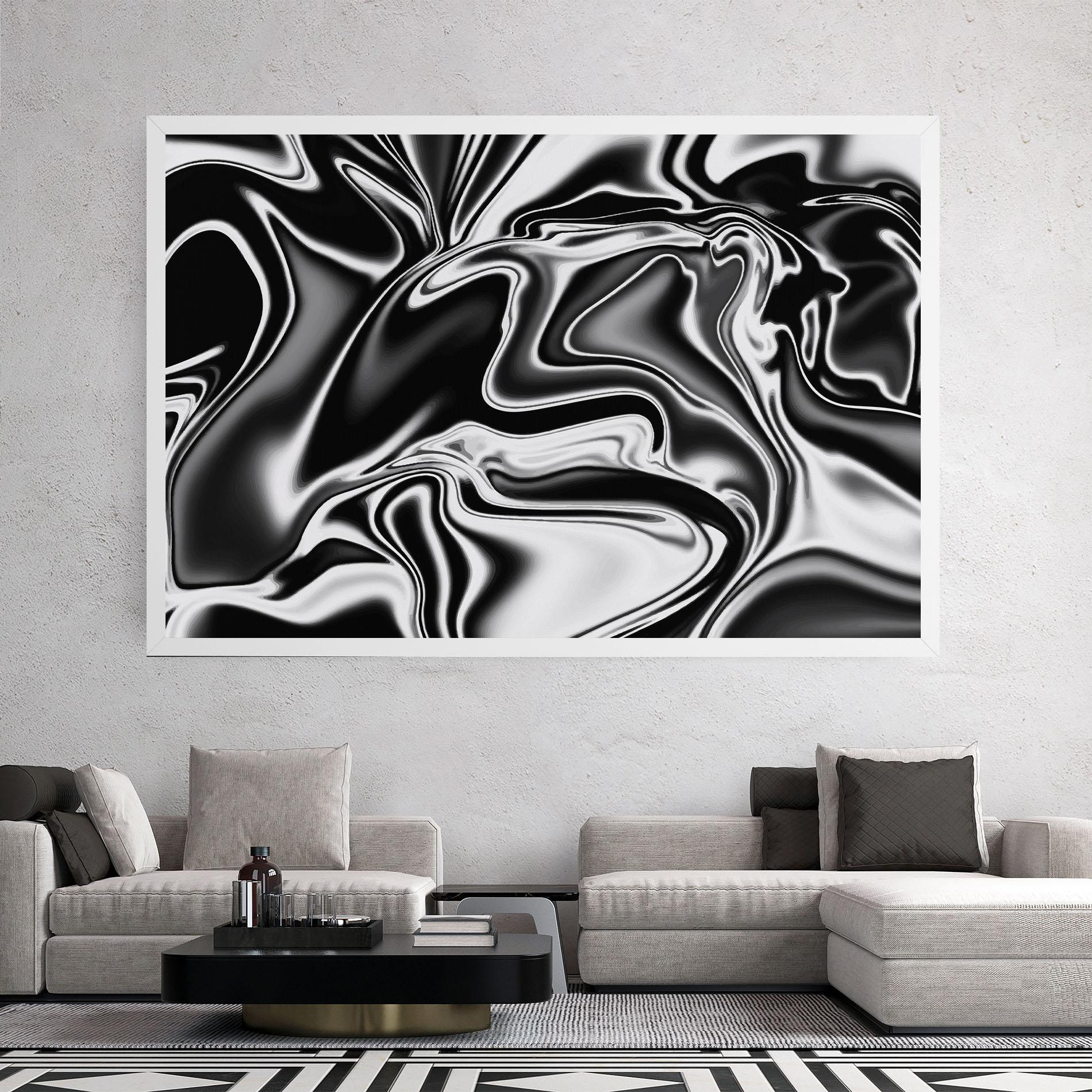 Leinwandbild Silver Black Art mockup 2