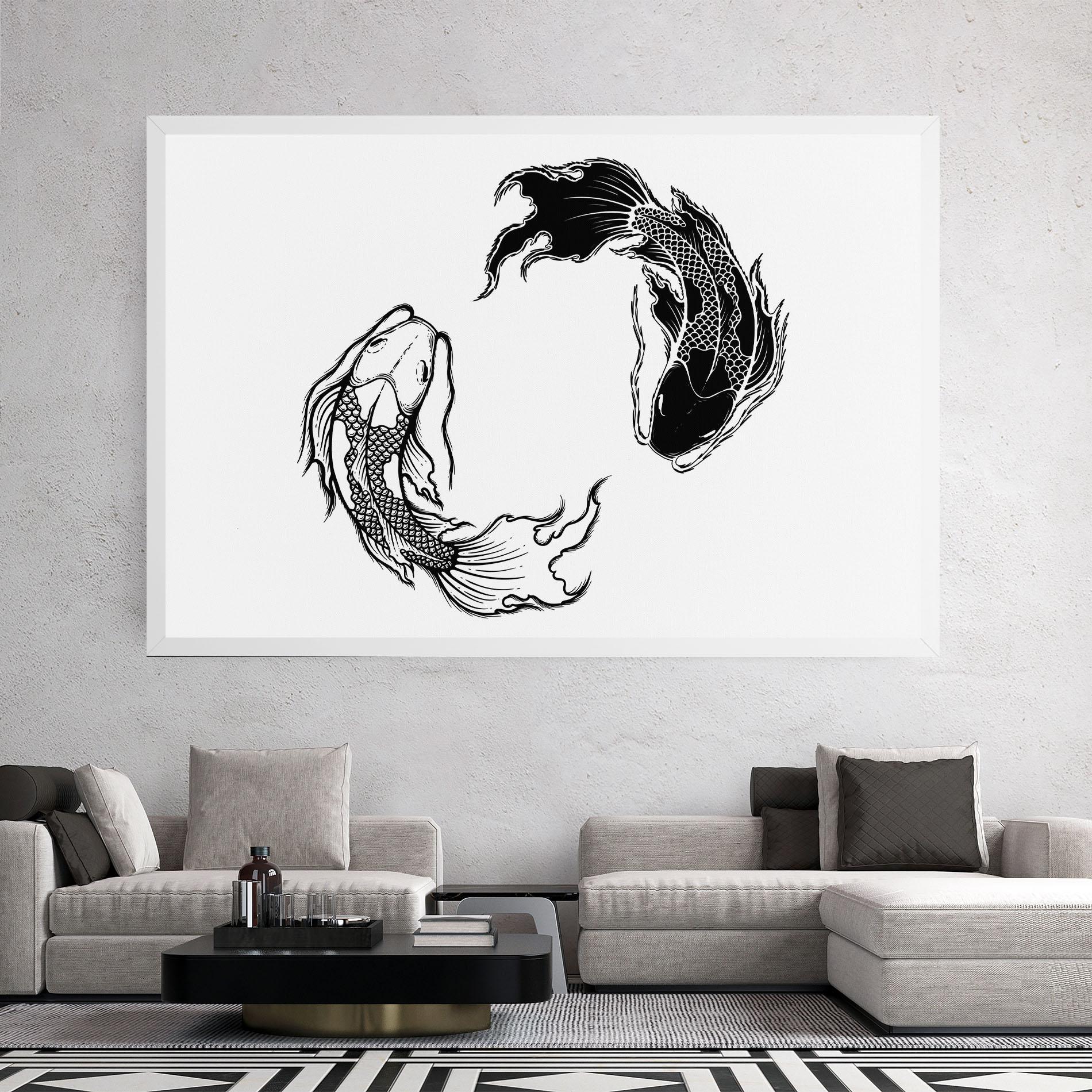 Leinwandbild Yin Yang Koi mockup 2