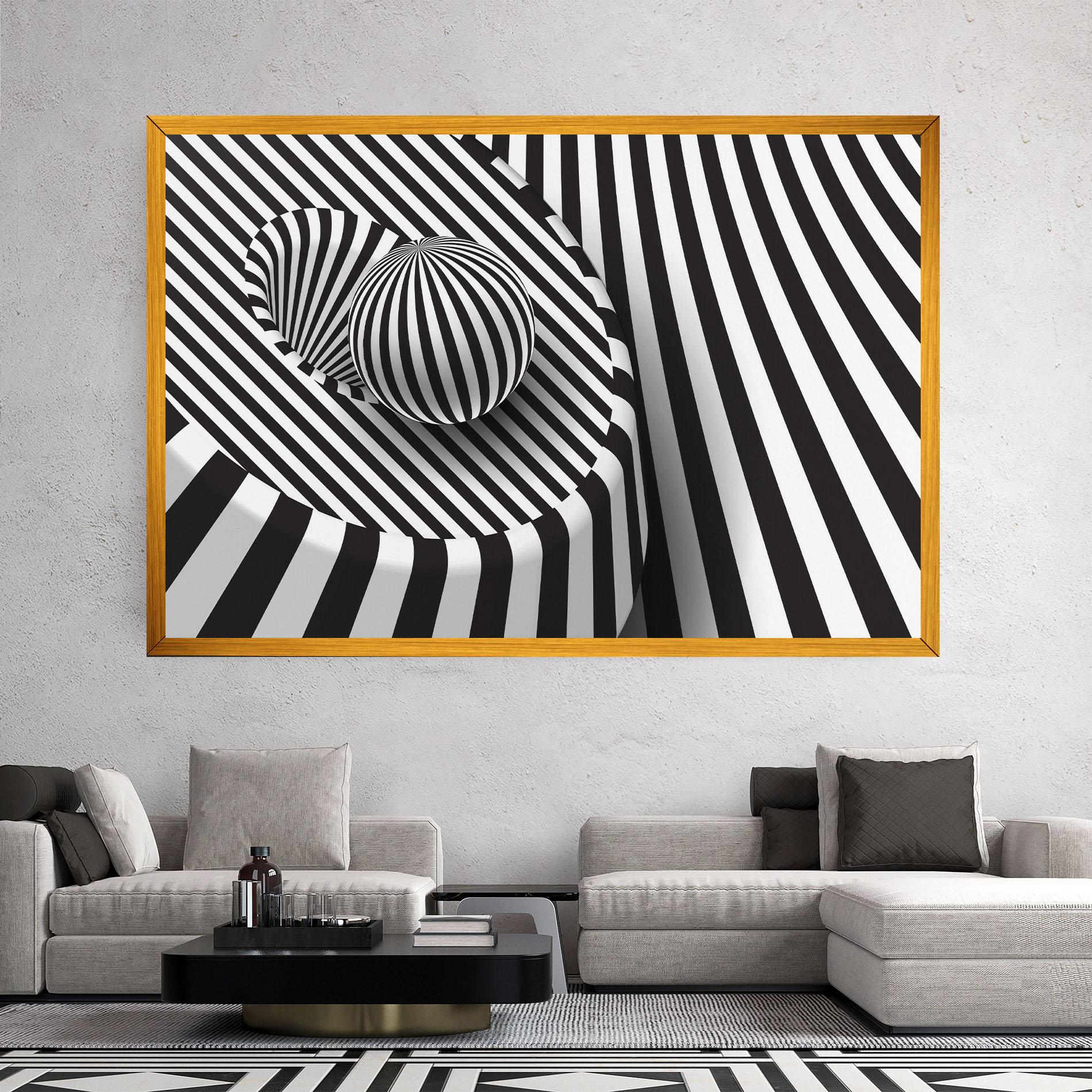 Leinwandbild 3d Ball Zebra mockup 2