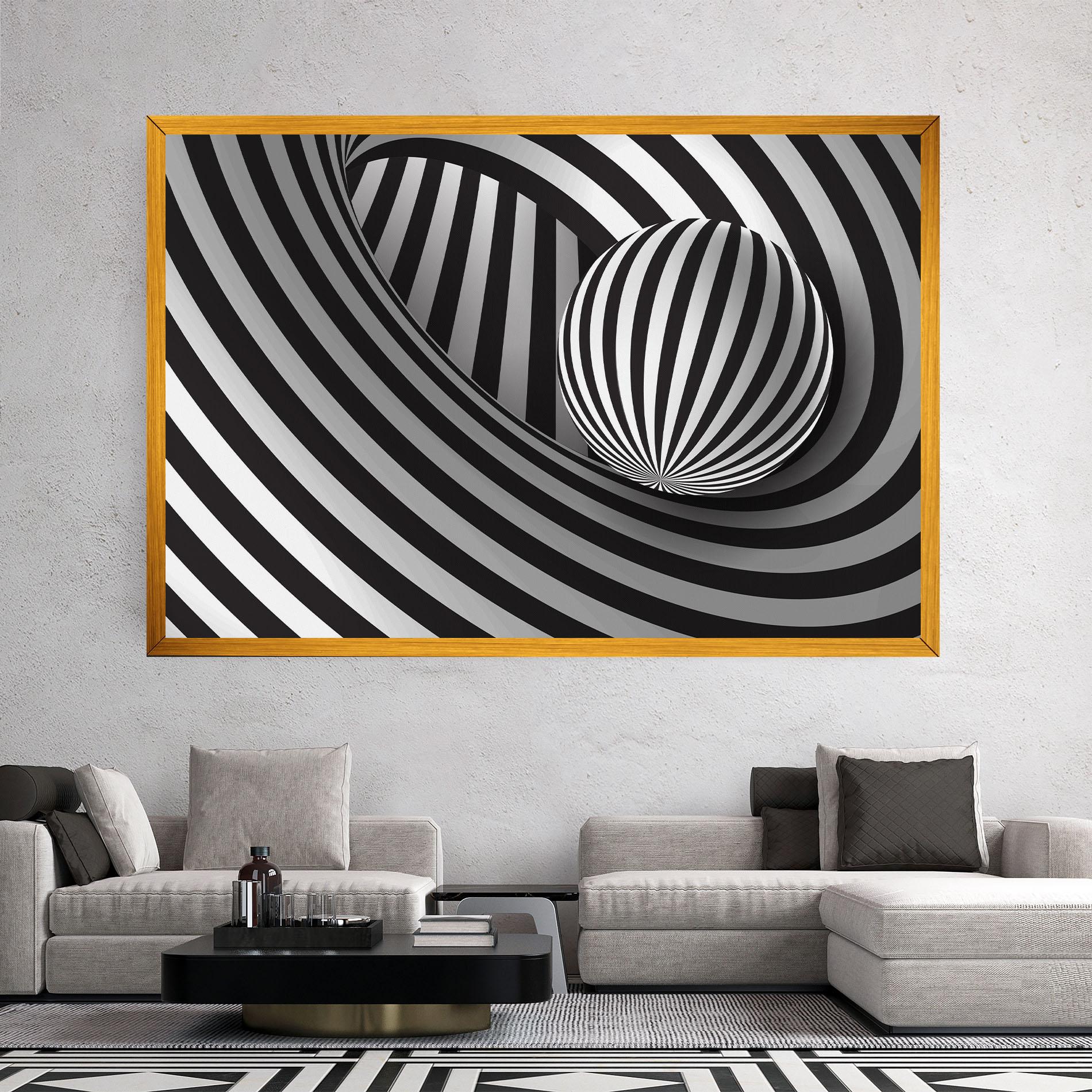 Leinwandbild 3d Zebra Ball mockup 2