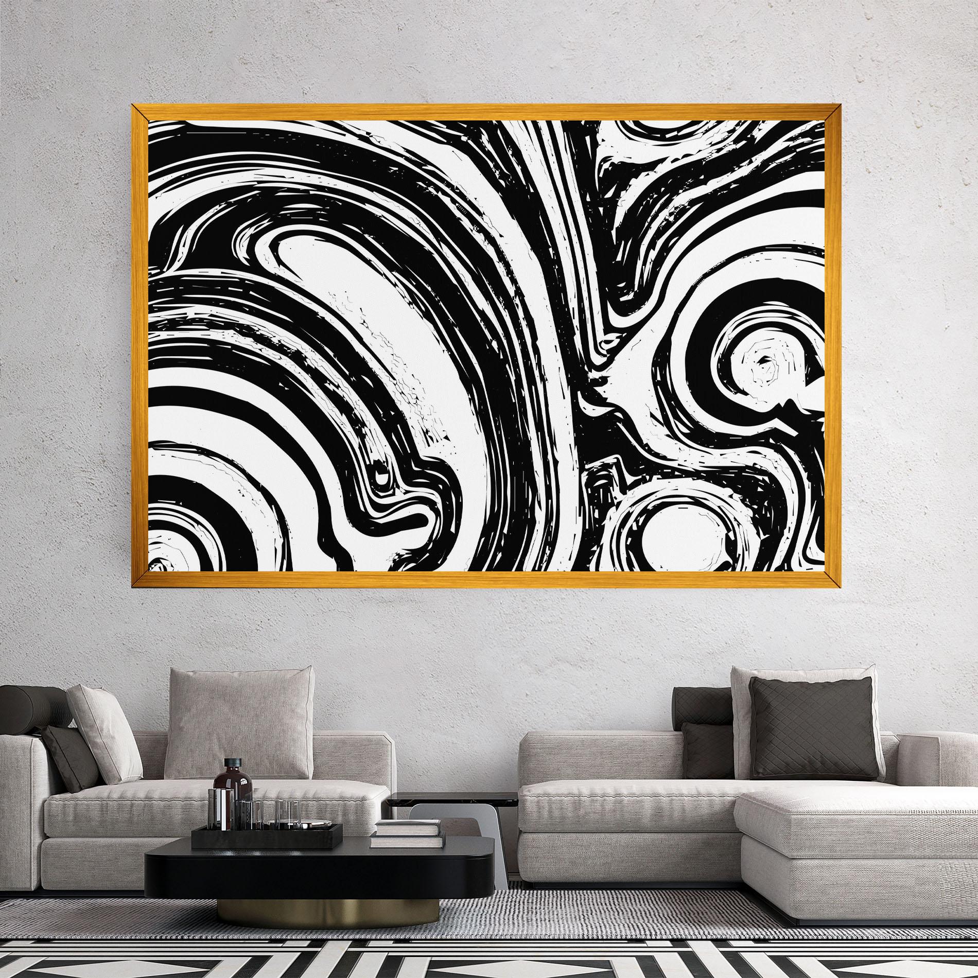 Leinwandbild Black Liquid White mockup 2