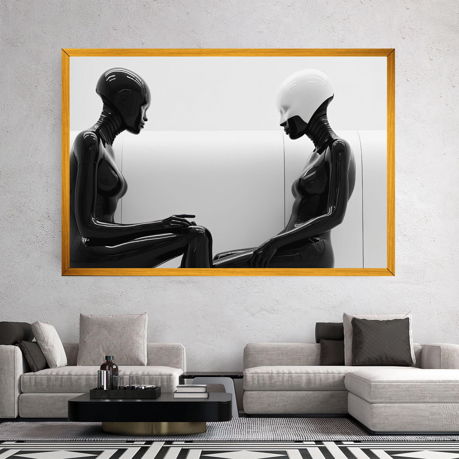 Leinwandbild Black Mannequin mockup 2