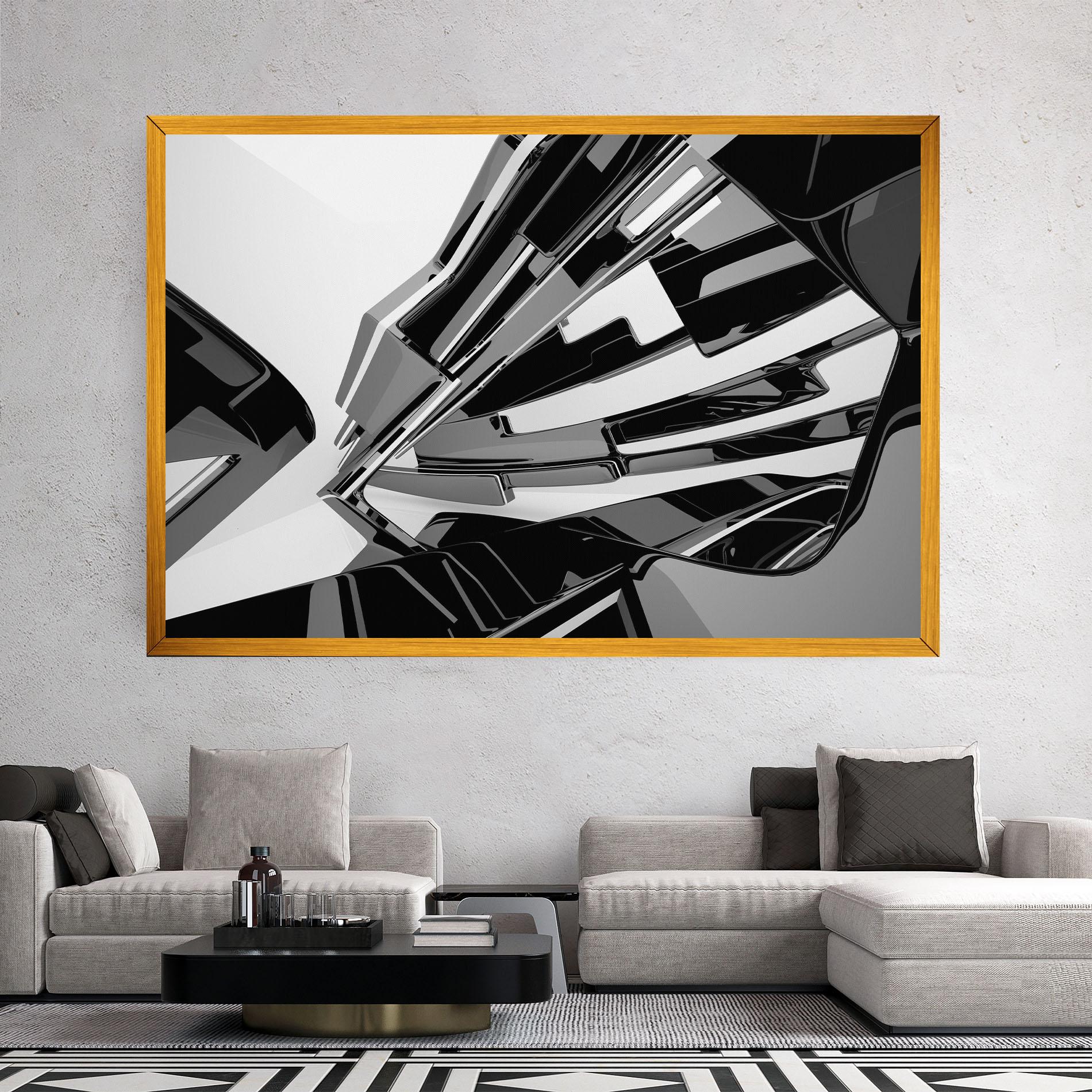 Leinwandbild Black Sculpture mockup 2