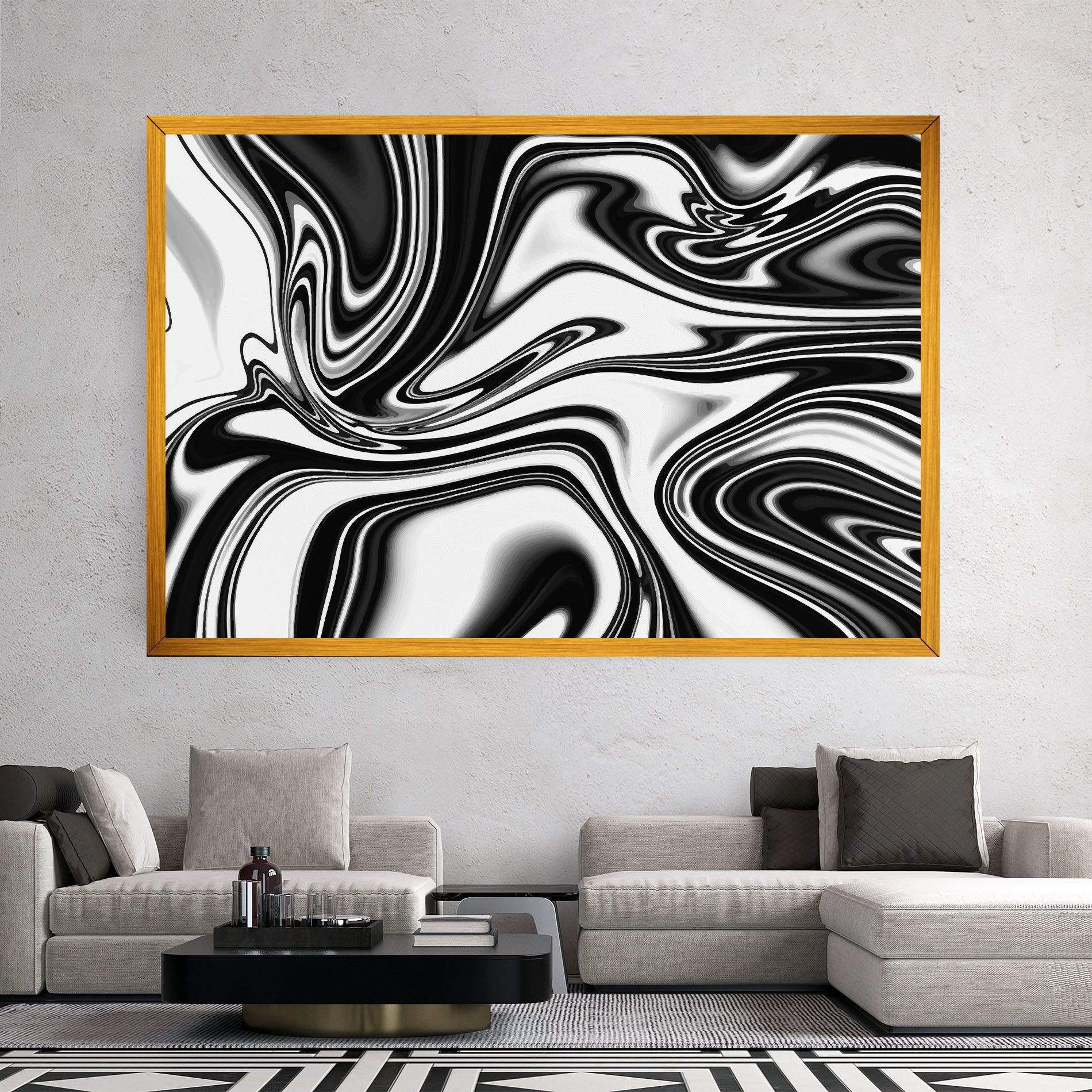 Black White Liquid mockup 2
