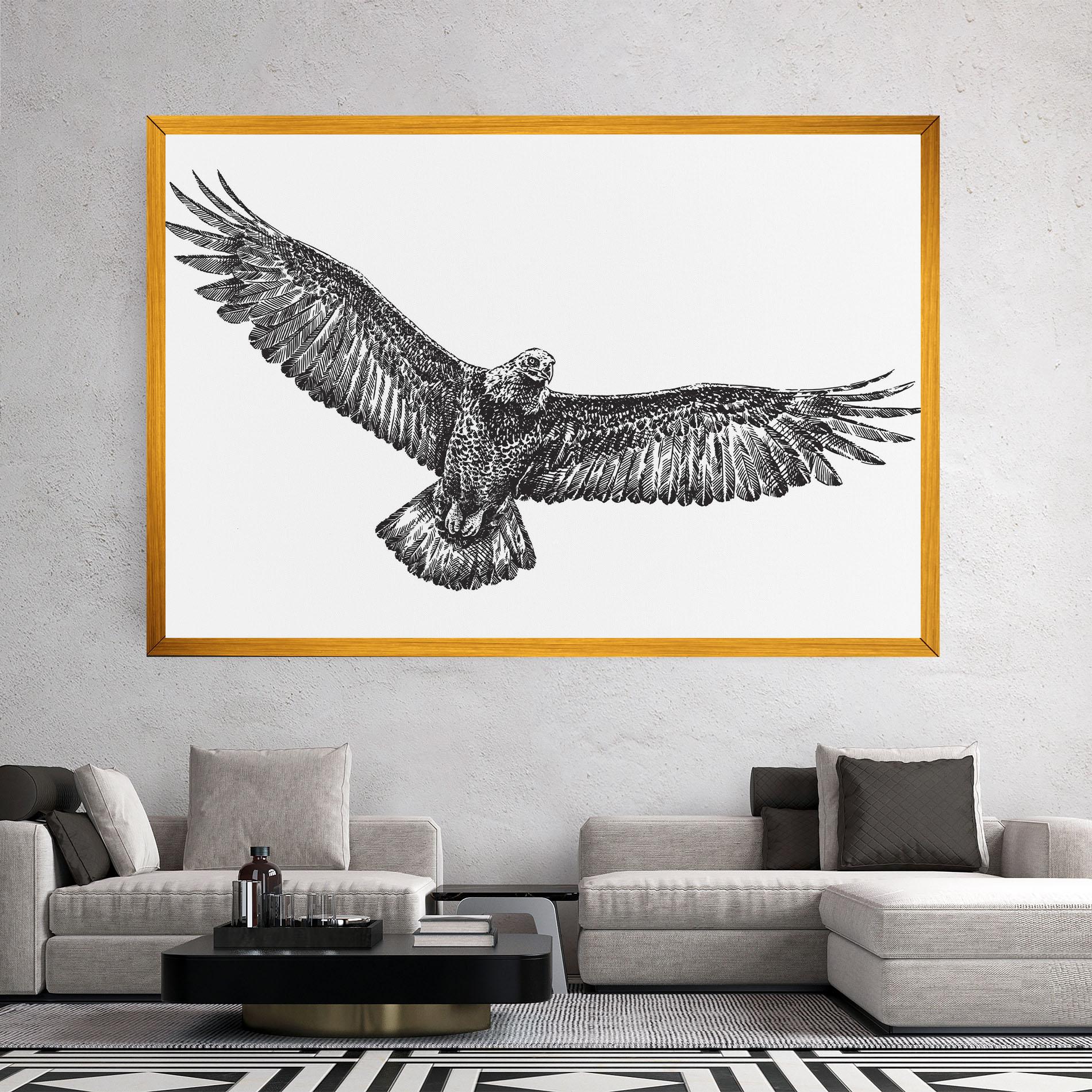 Leinwandbild Eagle Art Line mockup 2