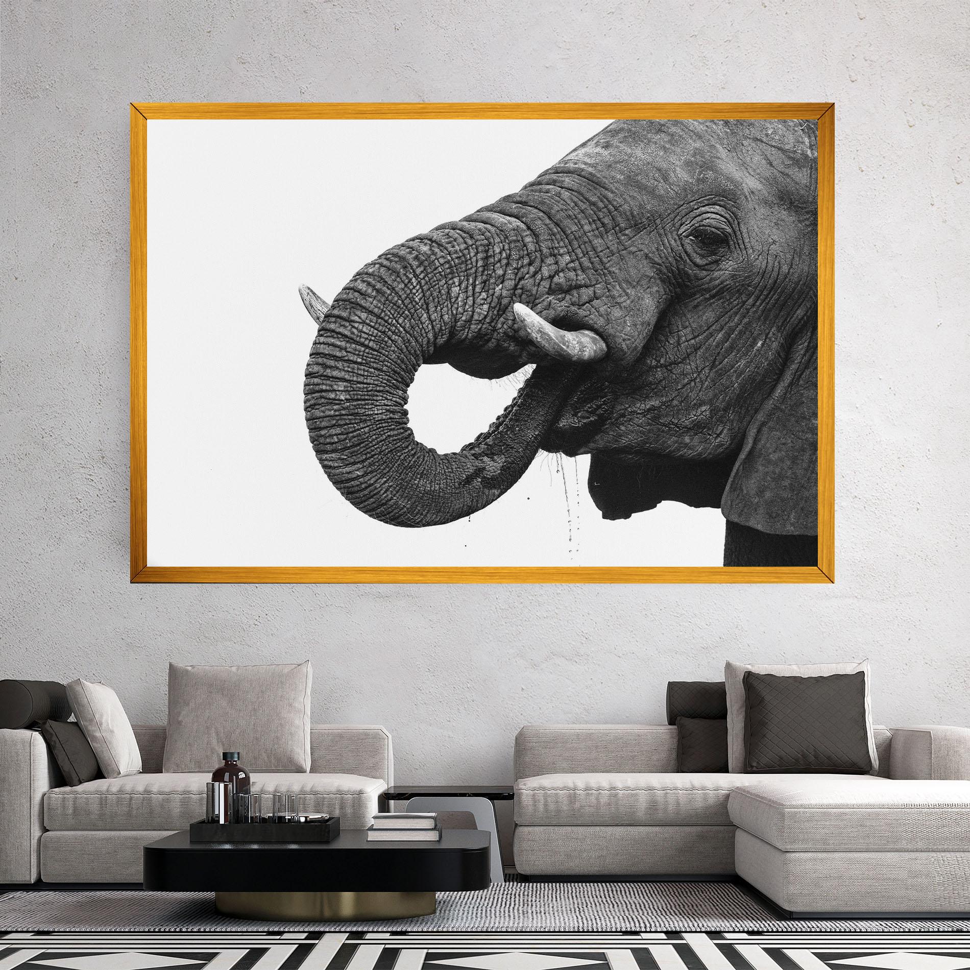 Leinwandbild Elephant Drinking mockup 2