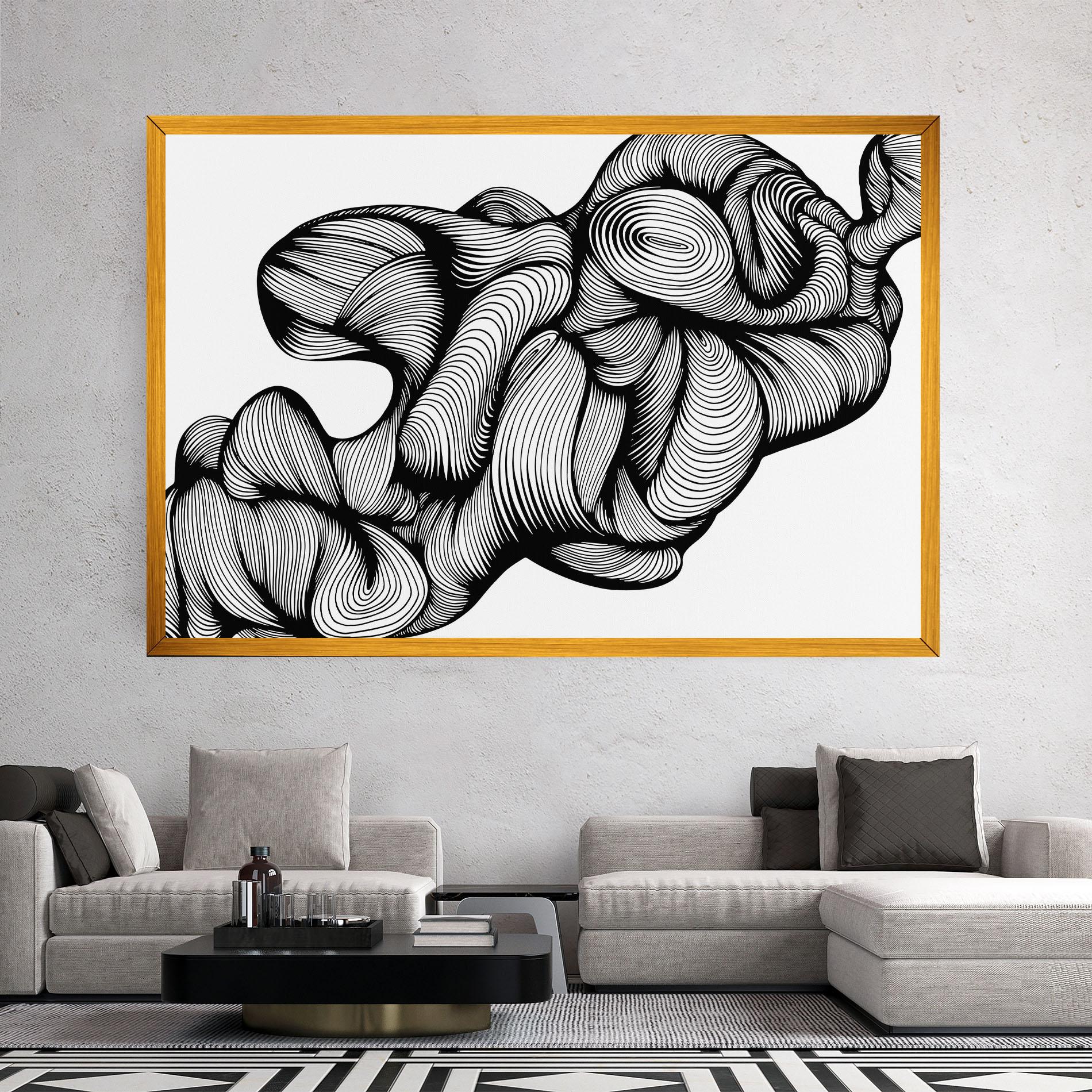 Leinwandbild Monochrome Doodle mockup 2