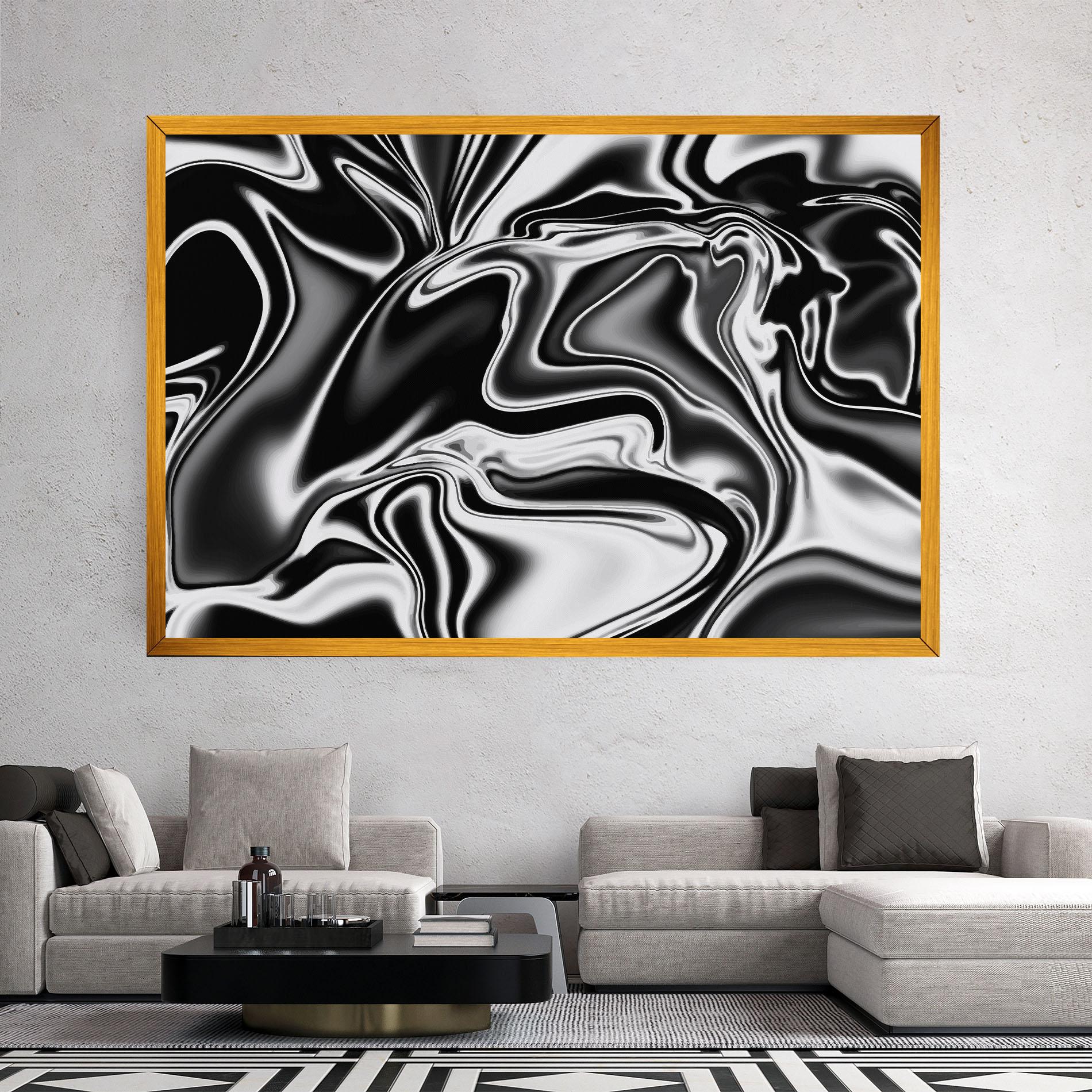 Leinwandbild Silver Black Art mockup 2