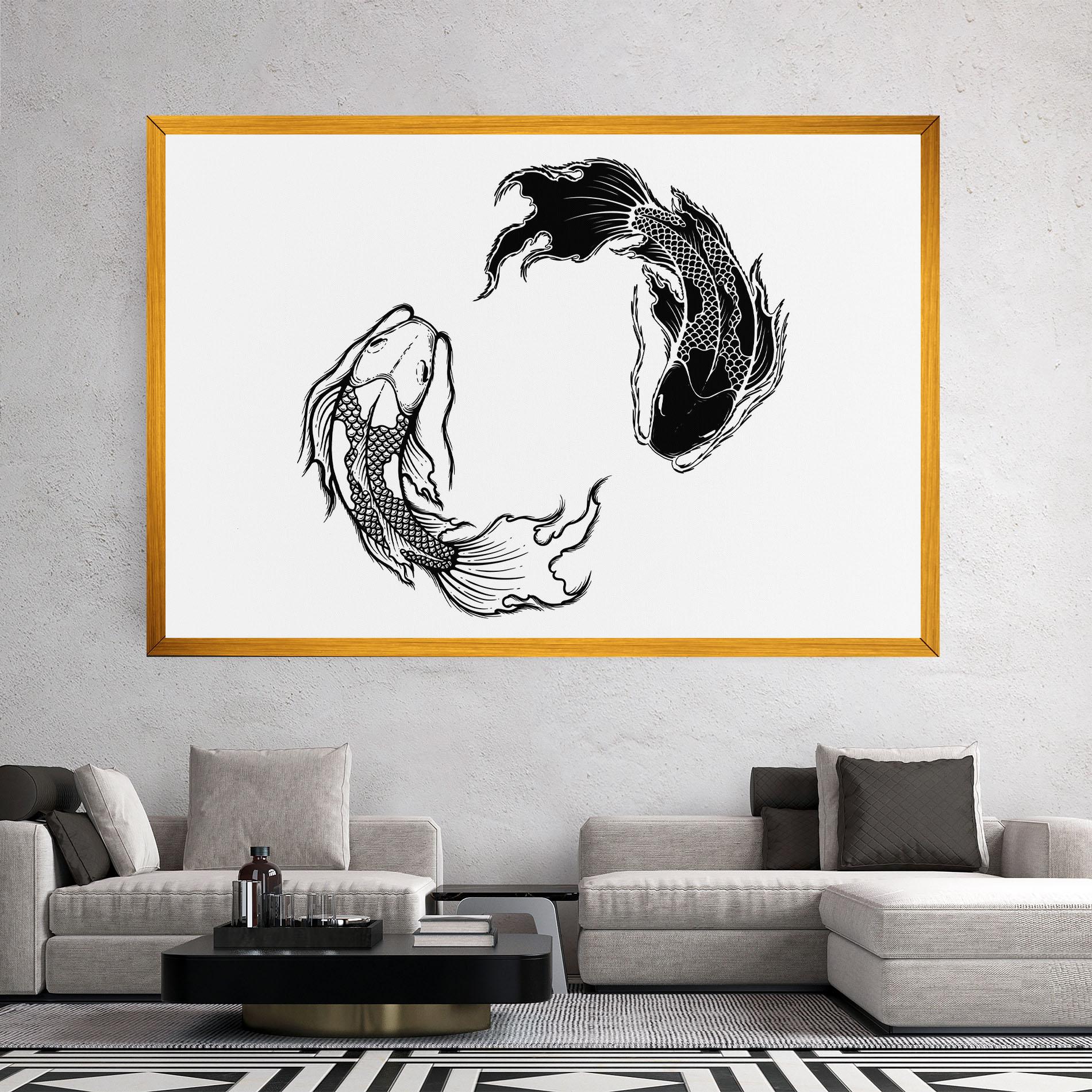 Leinwandbild Yin Yang Koi mockup 2