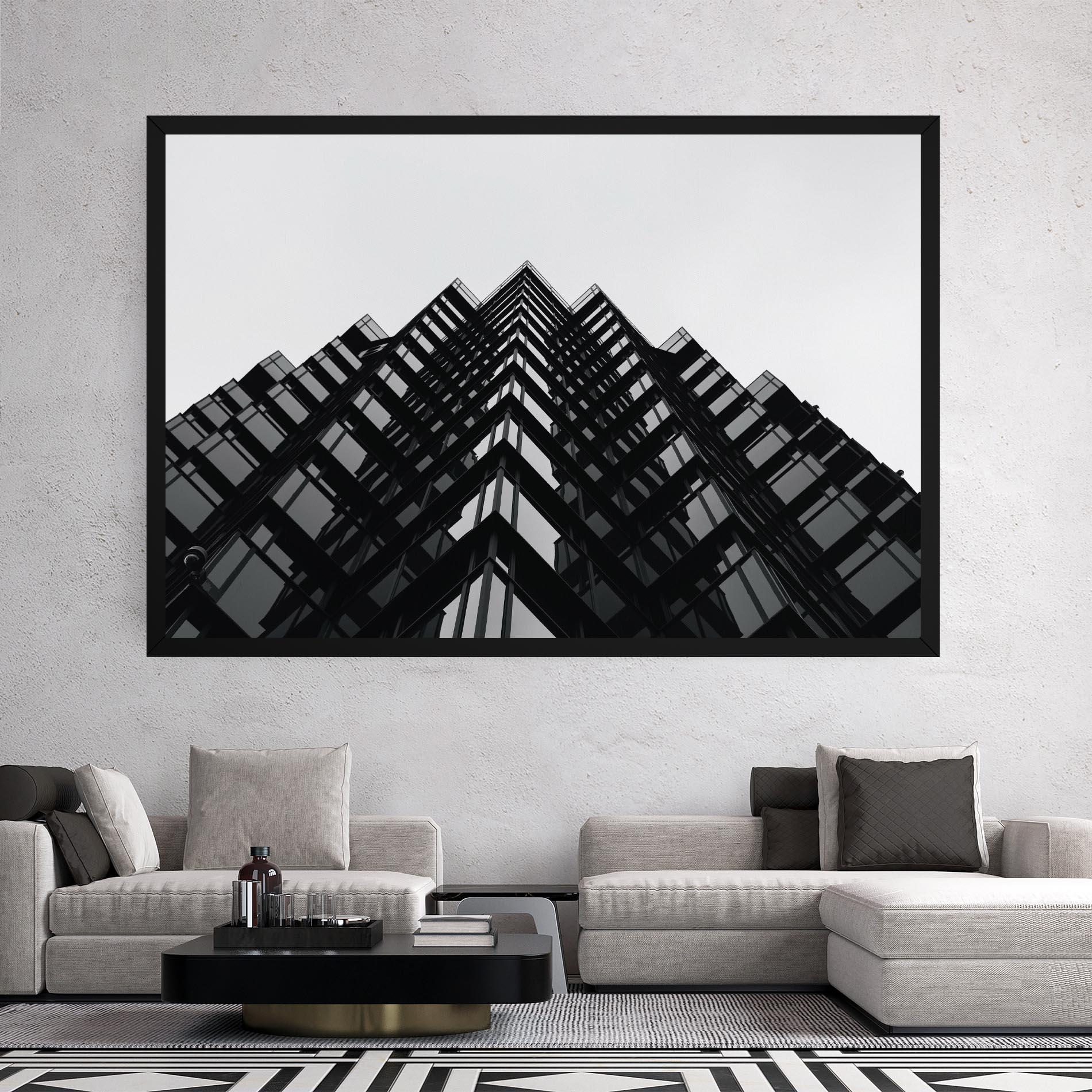 Leinwandbild Black Building mockup 2