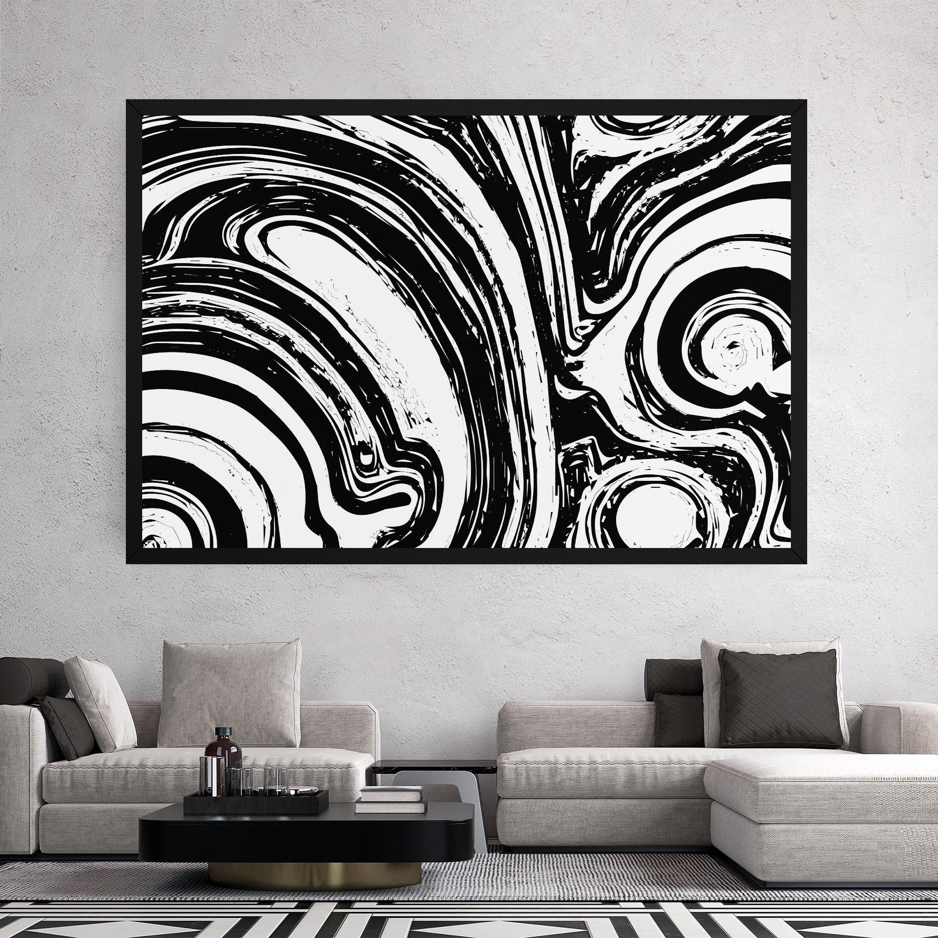 Leinwandbild Black Liquid White mockup 2