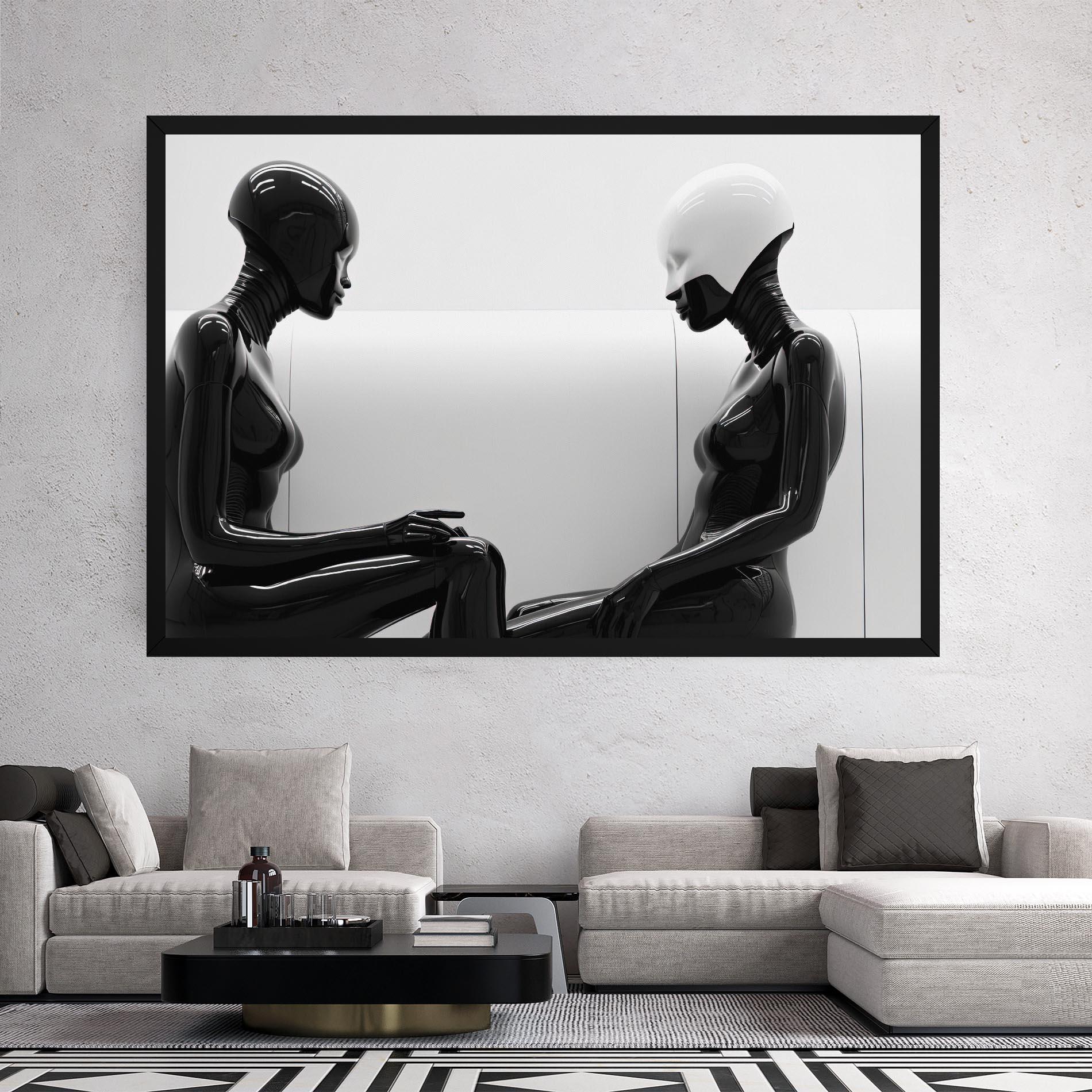Leinwandbild Black Mannequin mockup 2