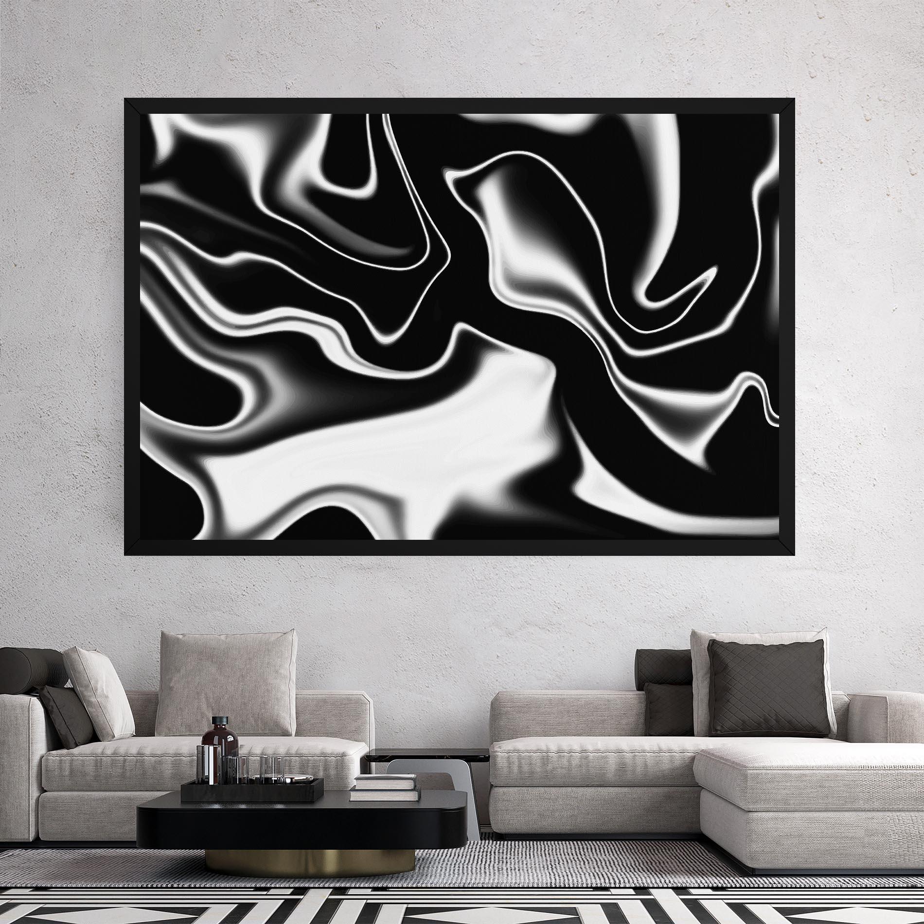 Leinwandbild Black Metalic Art mockup 2