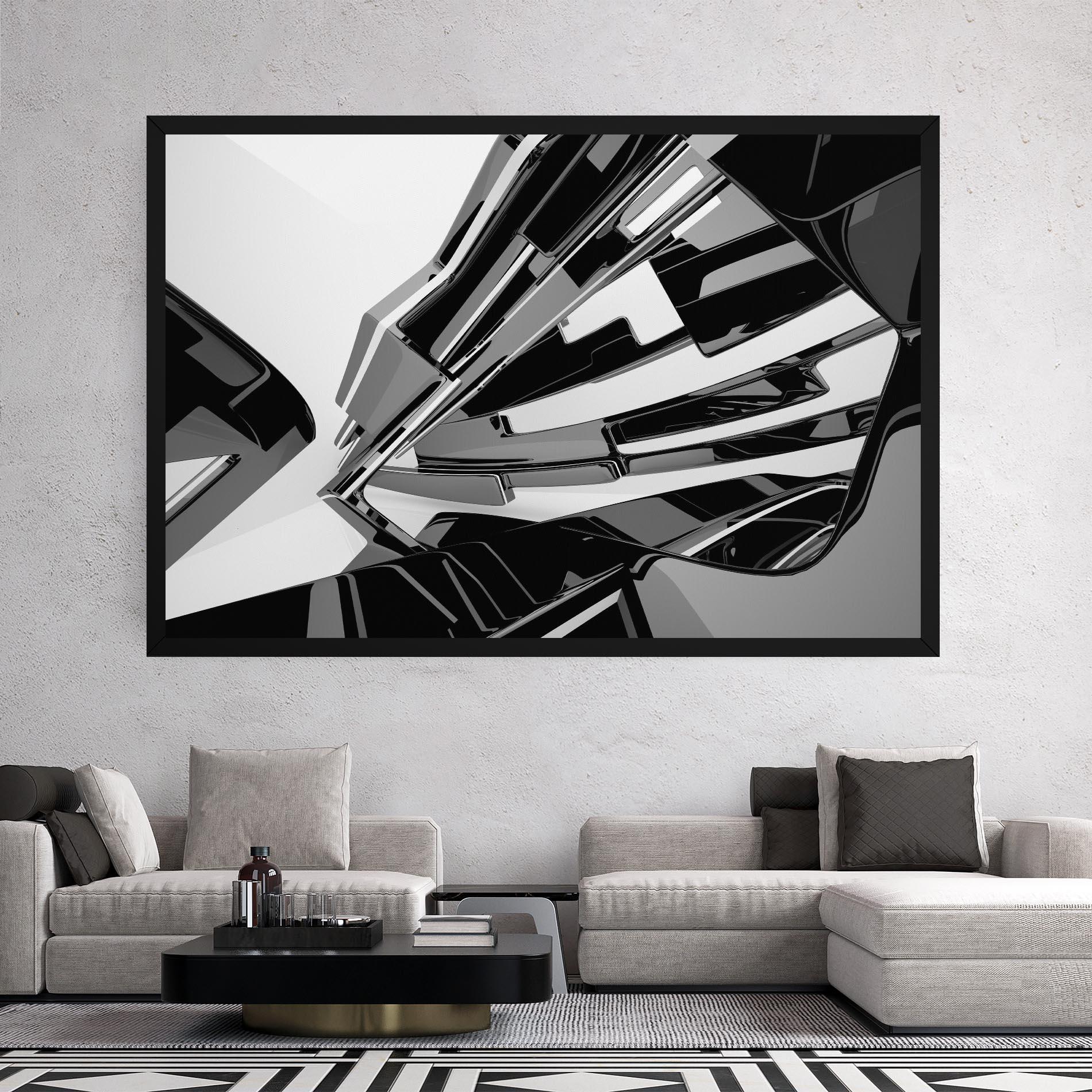 Leinwandbild Black Sculpture mockup 2