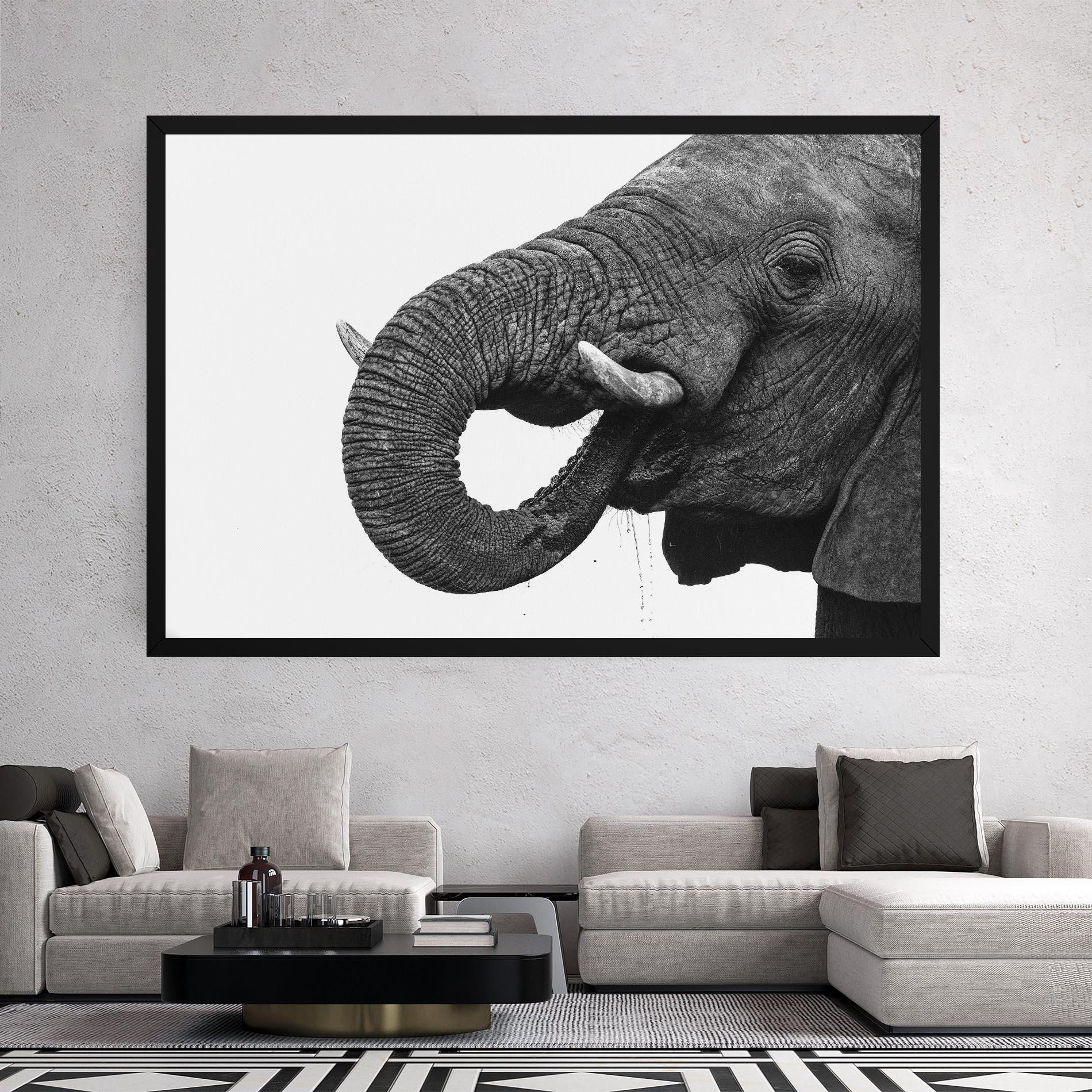 Leinwandbild Elephant Drinking mockup 2