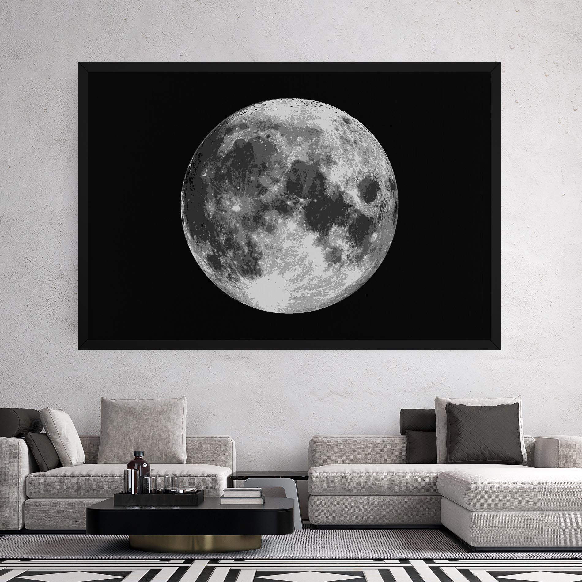 Leinwandbild Grey Shiny Moon mockup 2