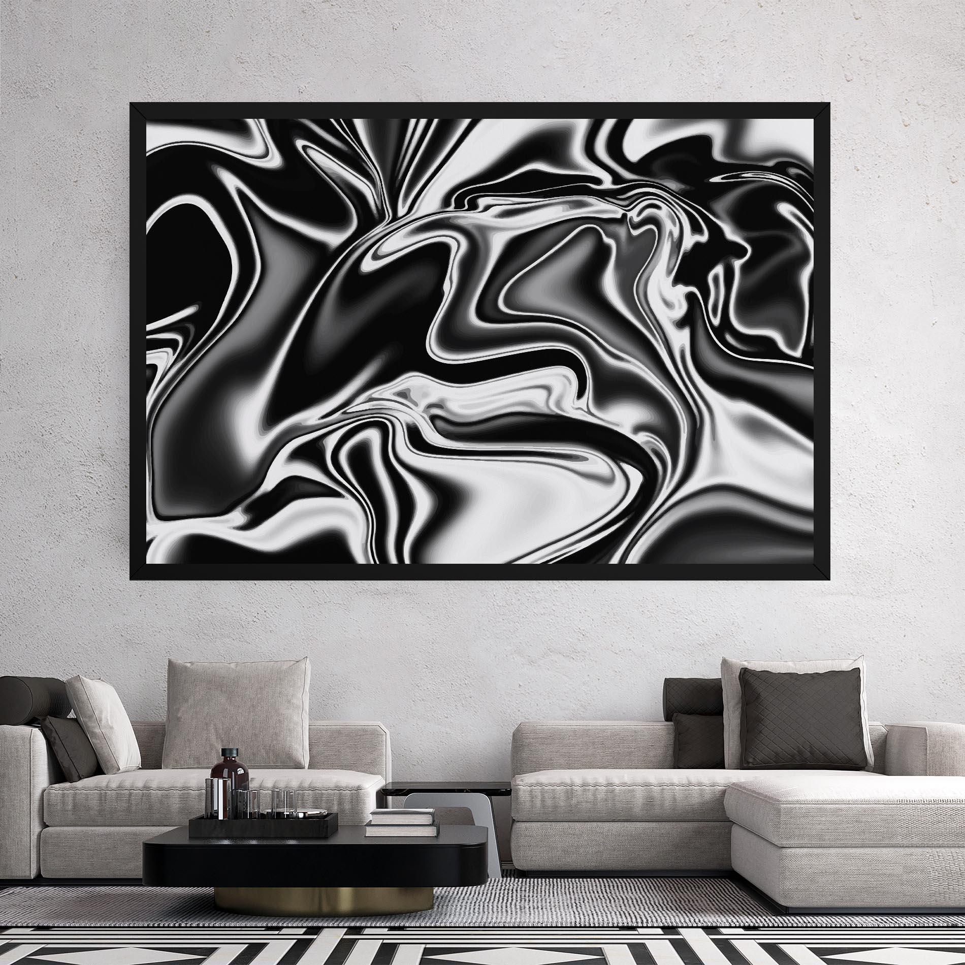 Leinwandbild Silver Black Art mockup 2