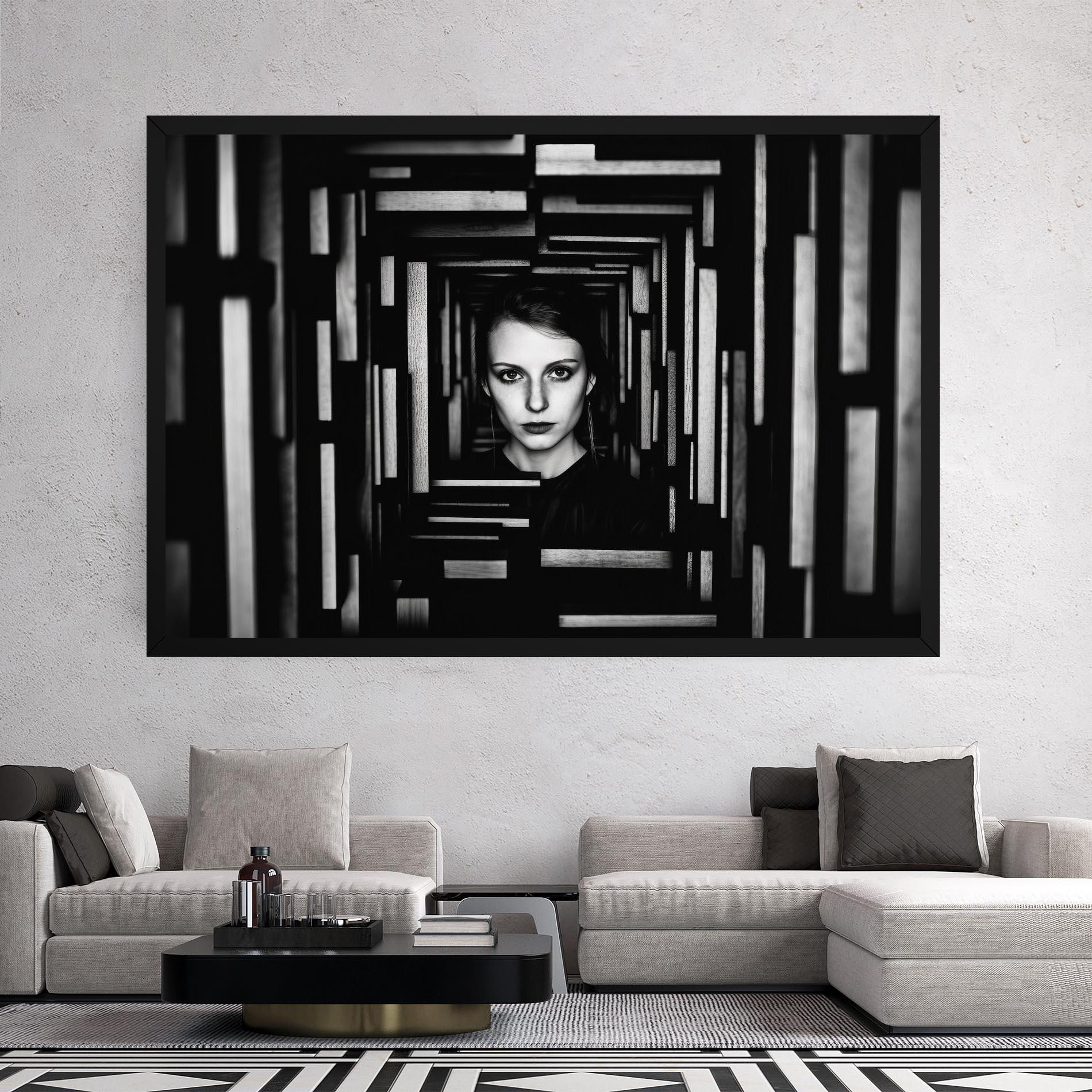 Leinwandbild Tunnel Woman mockup 2