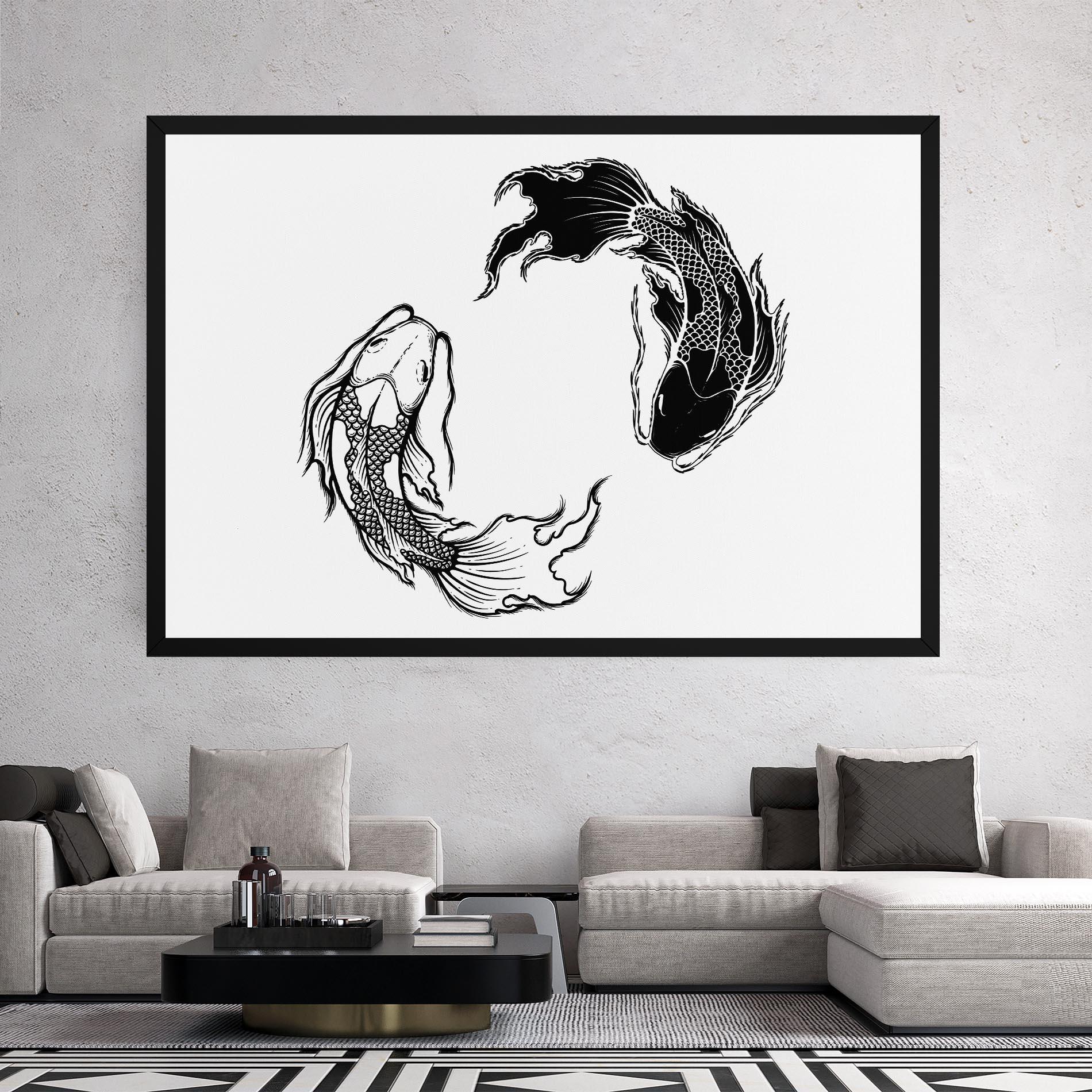 Leinwandbild Yin Yang Koi mockup 2