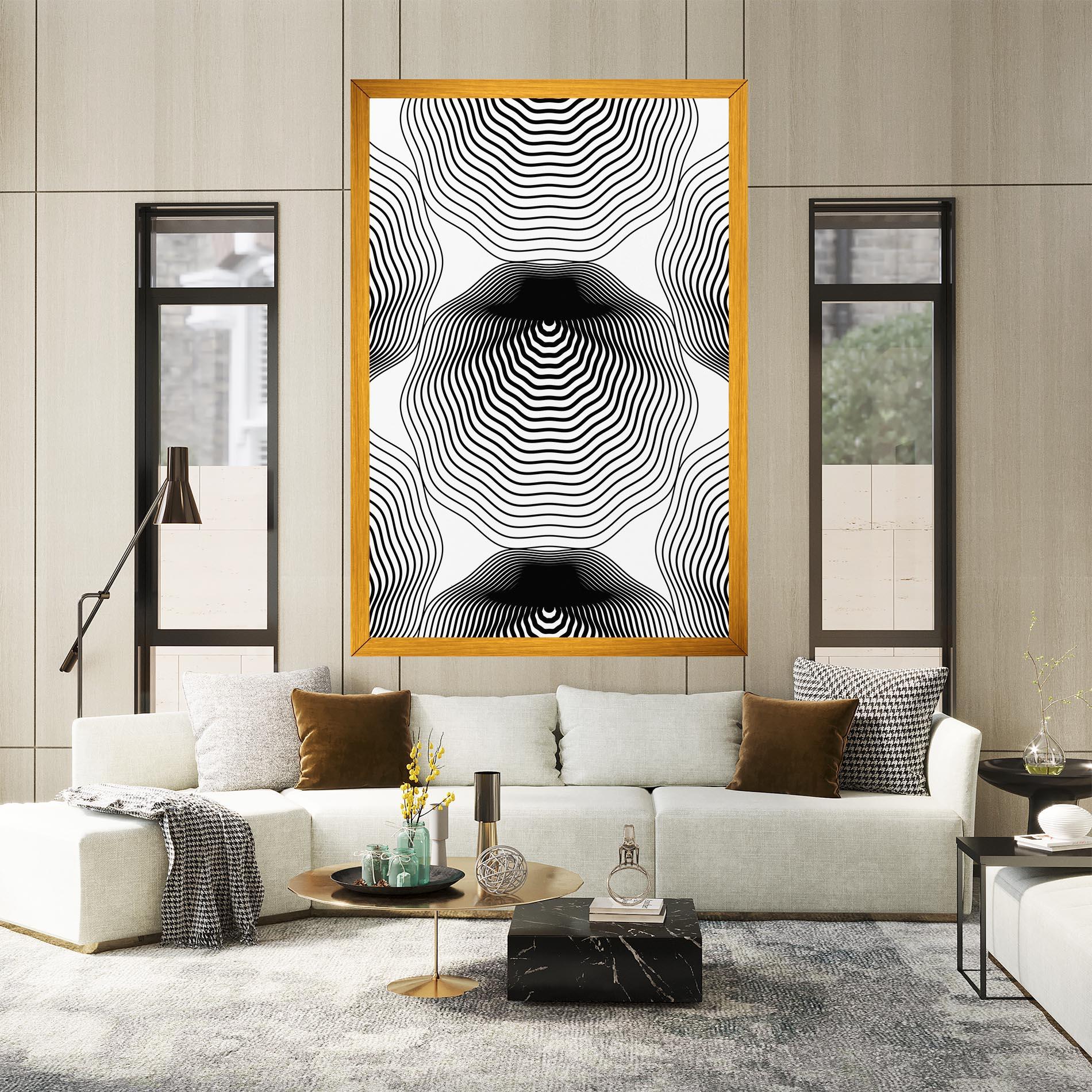 Leinwandbild Black Line Art mockup 2