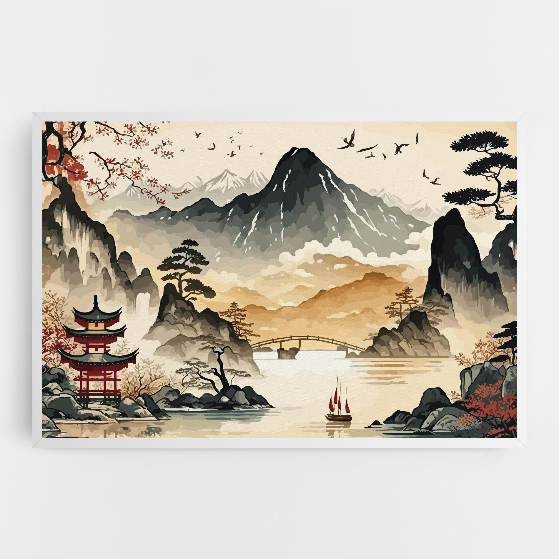 Leinwandbild Asian Mountain View mockup 0