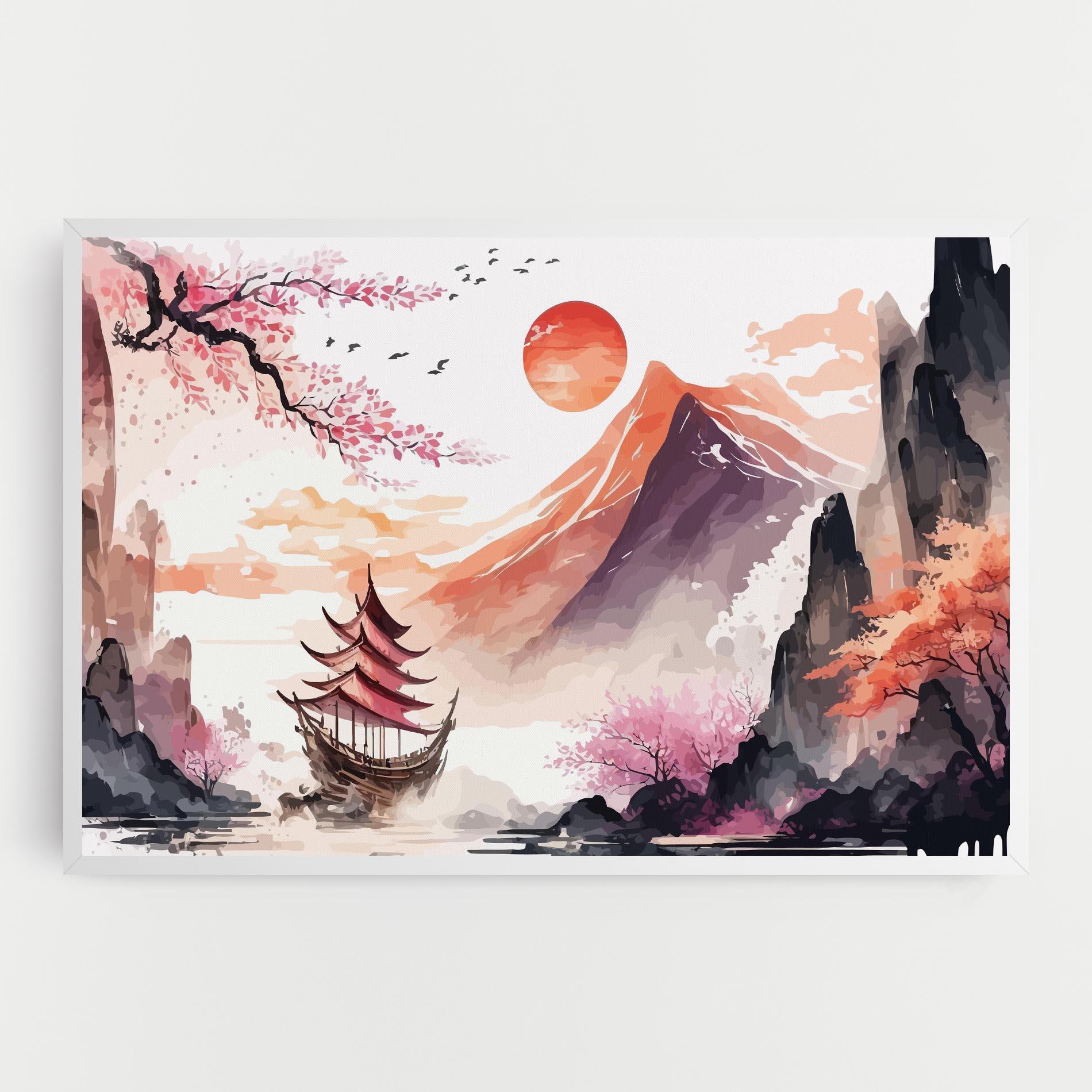 Leinwandbild Asiatic Purple Mountain mockup 0