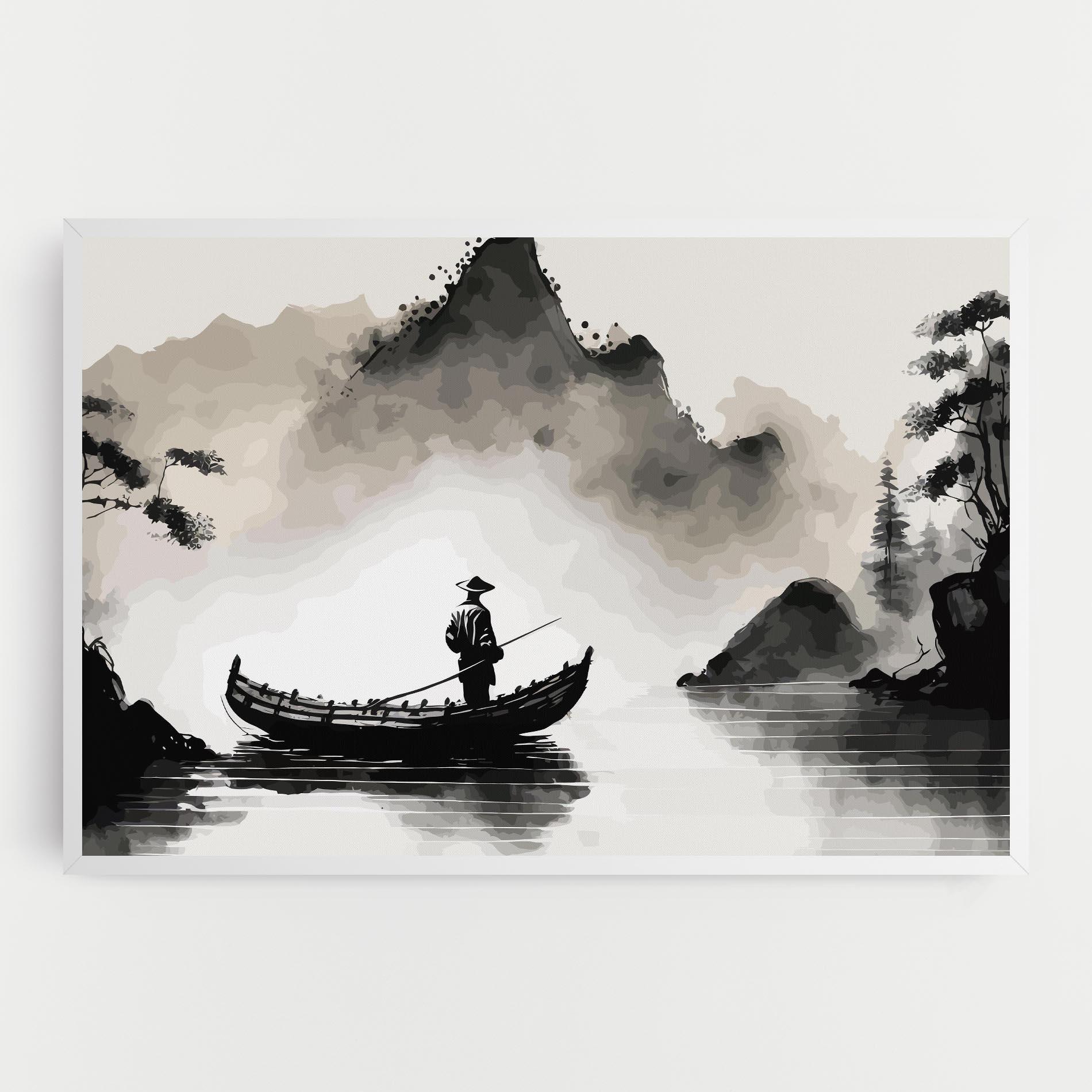 Leinwandbild Black Ink Boat mockup 0