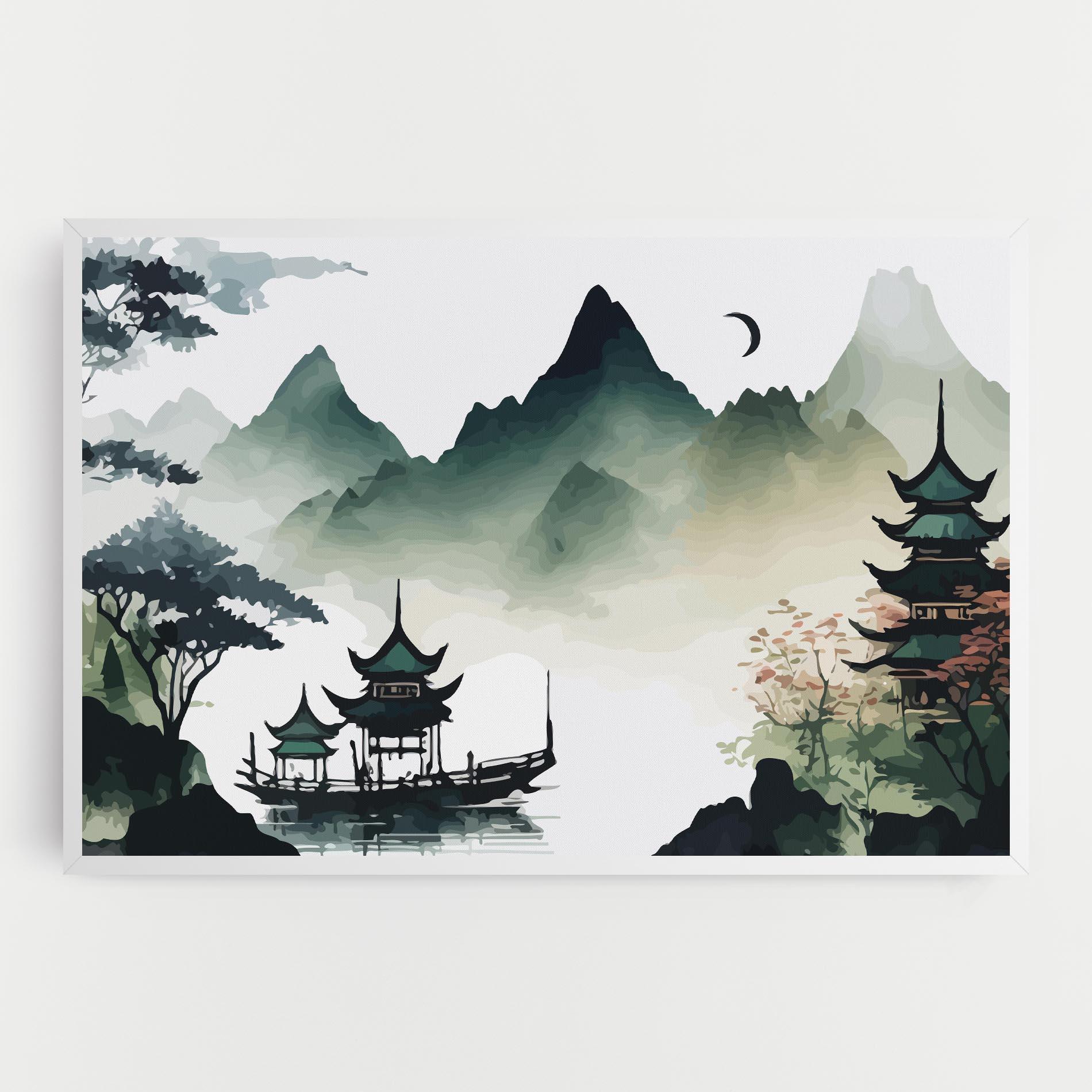 Leinwandbild Green Mountain Moon mockup 0