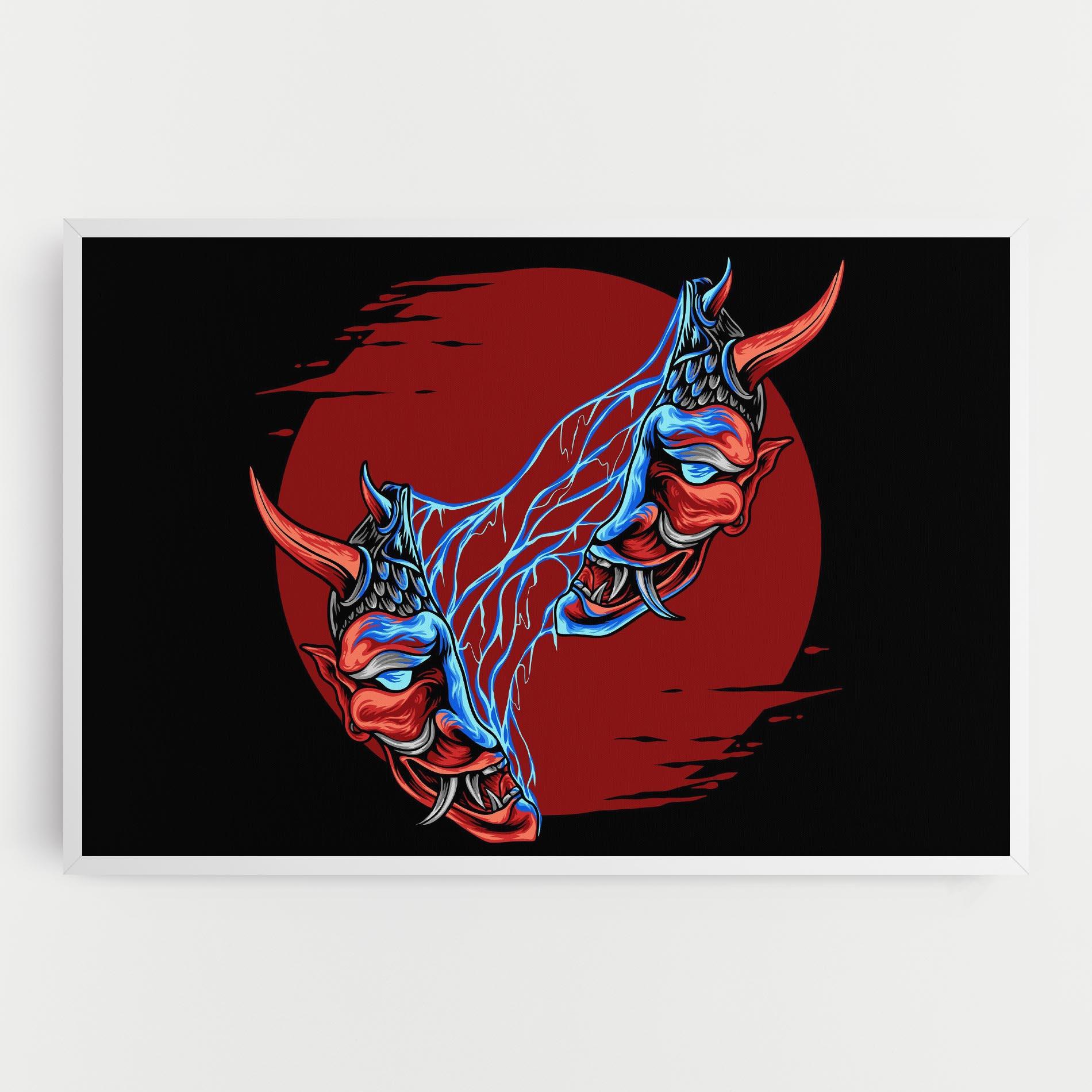 Leinwandbild Japanese Mask mockup 0