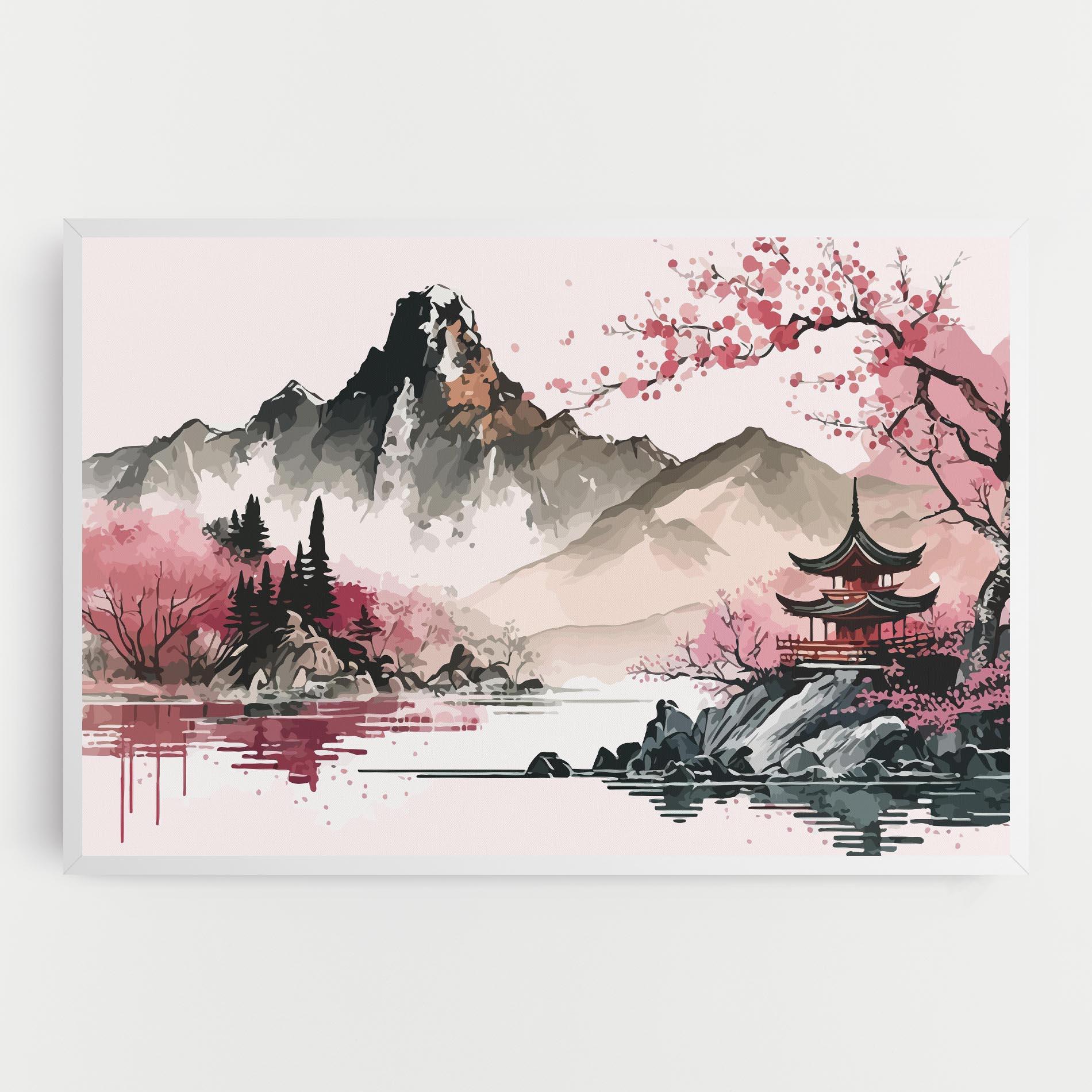 Leinwandbild Pink Asian View mockup 0
