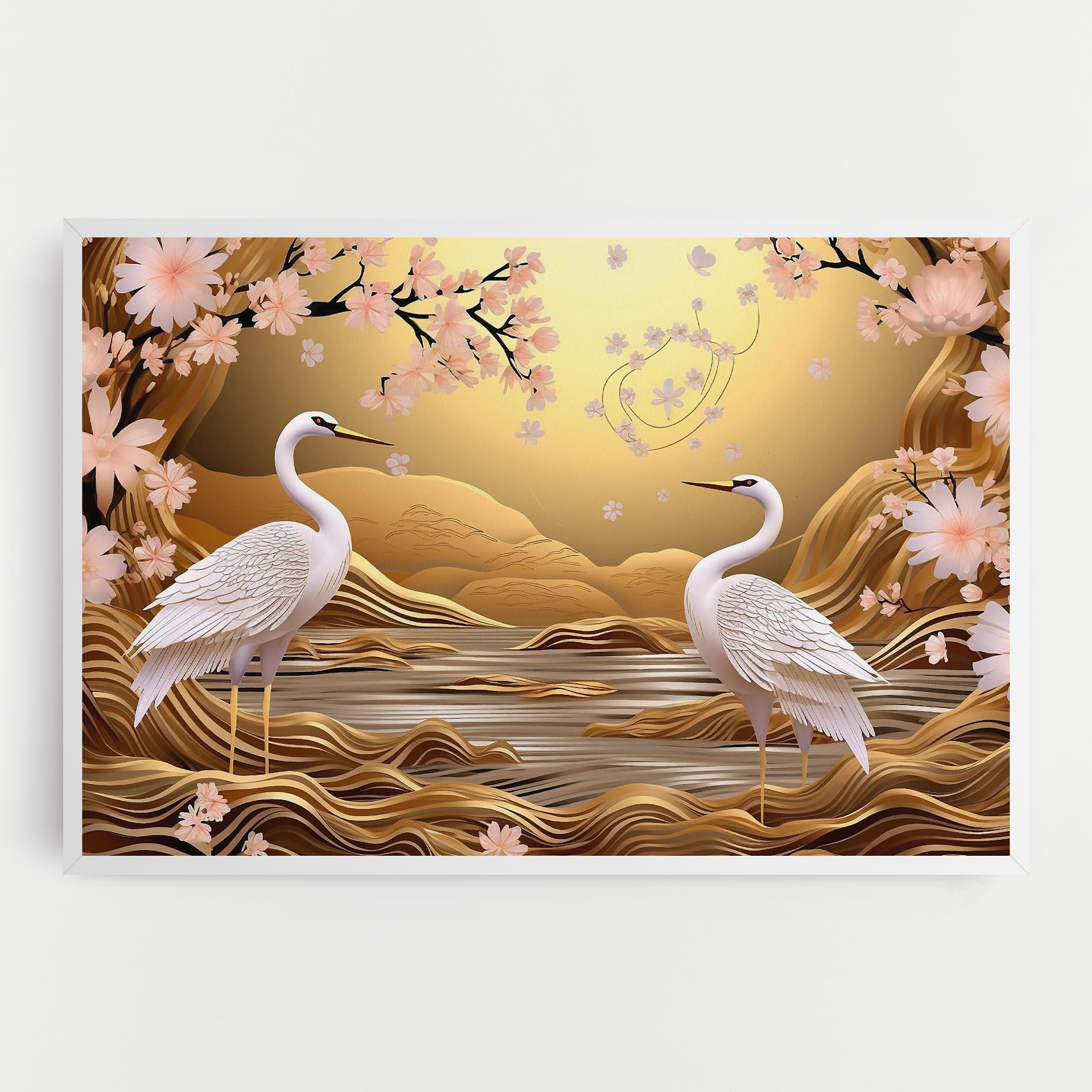 Leinwandbild Pink Chinese Flowers mockup 0