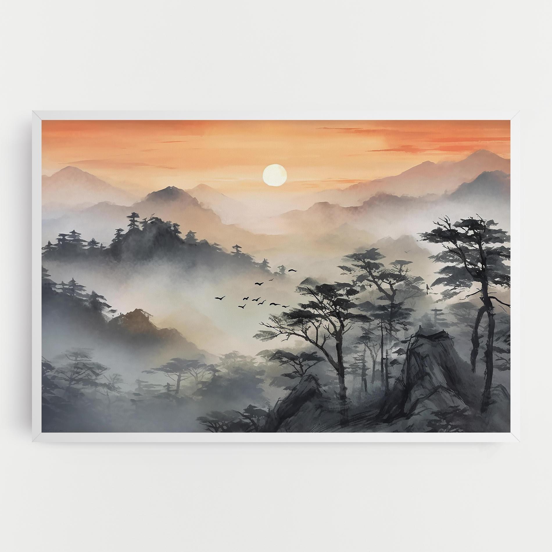 Leinwandbild Sunset Fog mockup 0