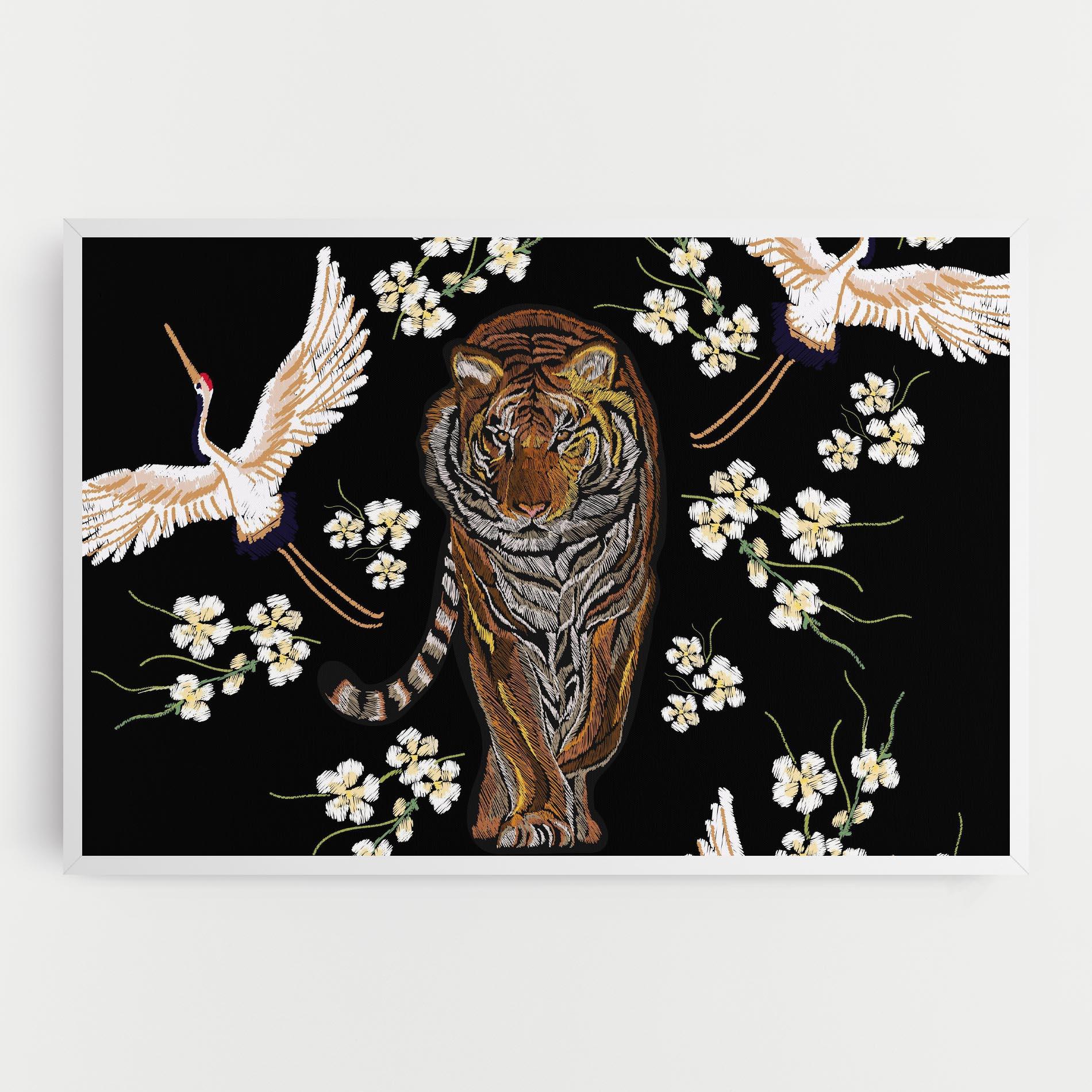 Leinwandbild Tiger Birds Art mockup 0