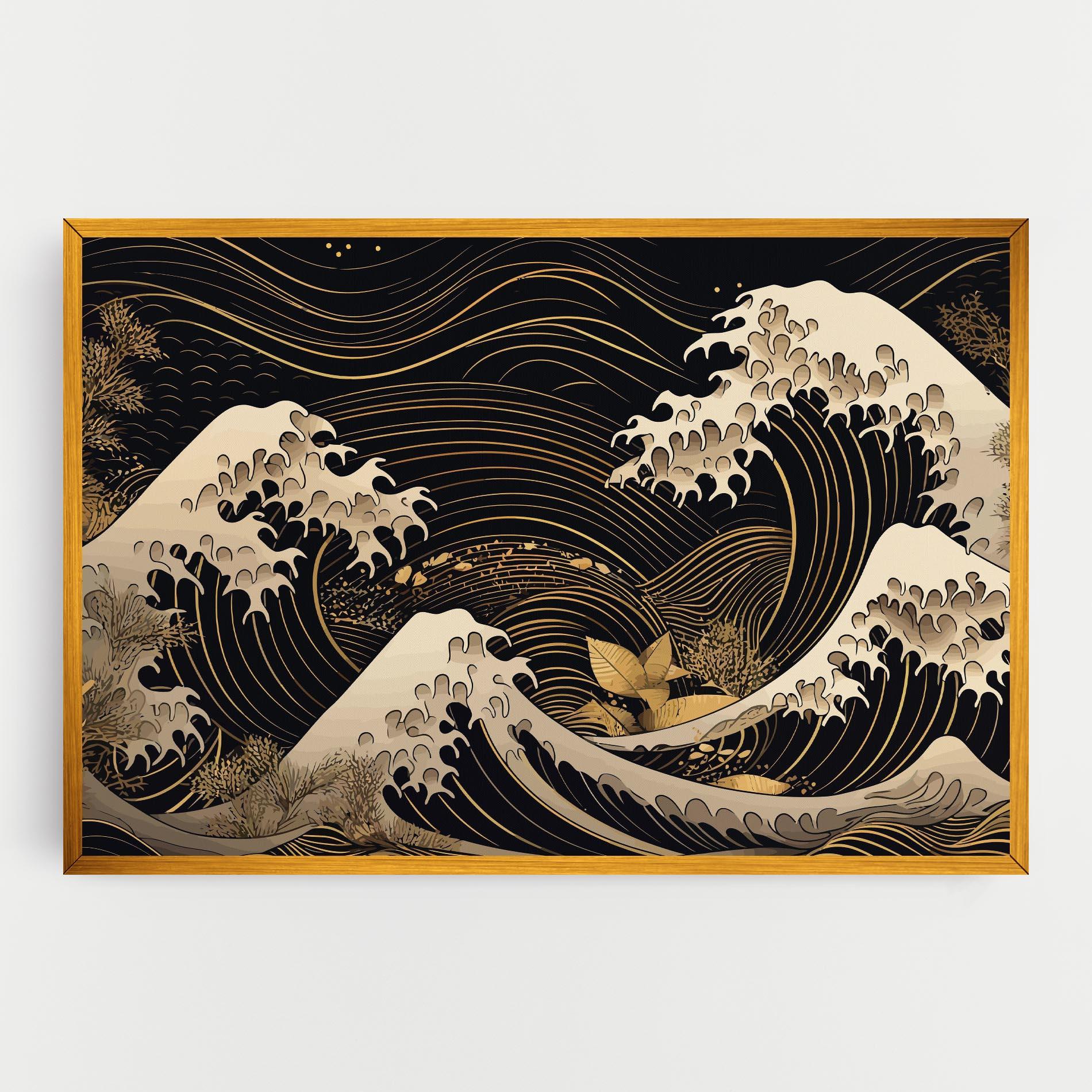 Leinwandbild Asiatic Gold Wave mockup 0