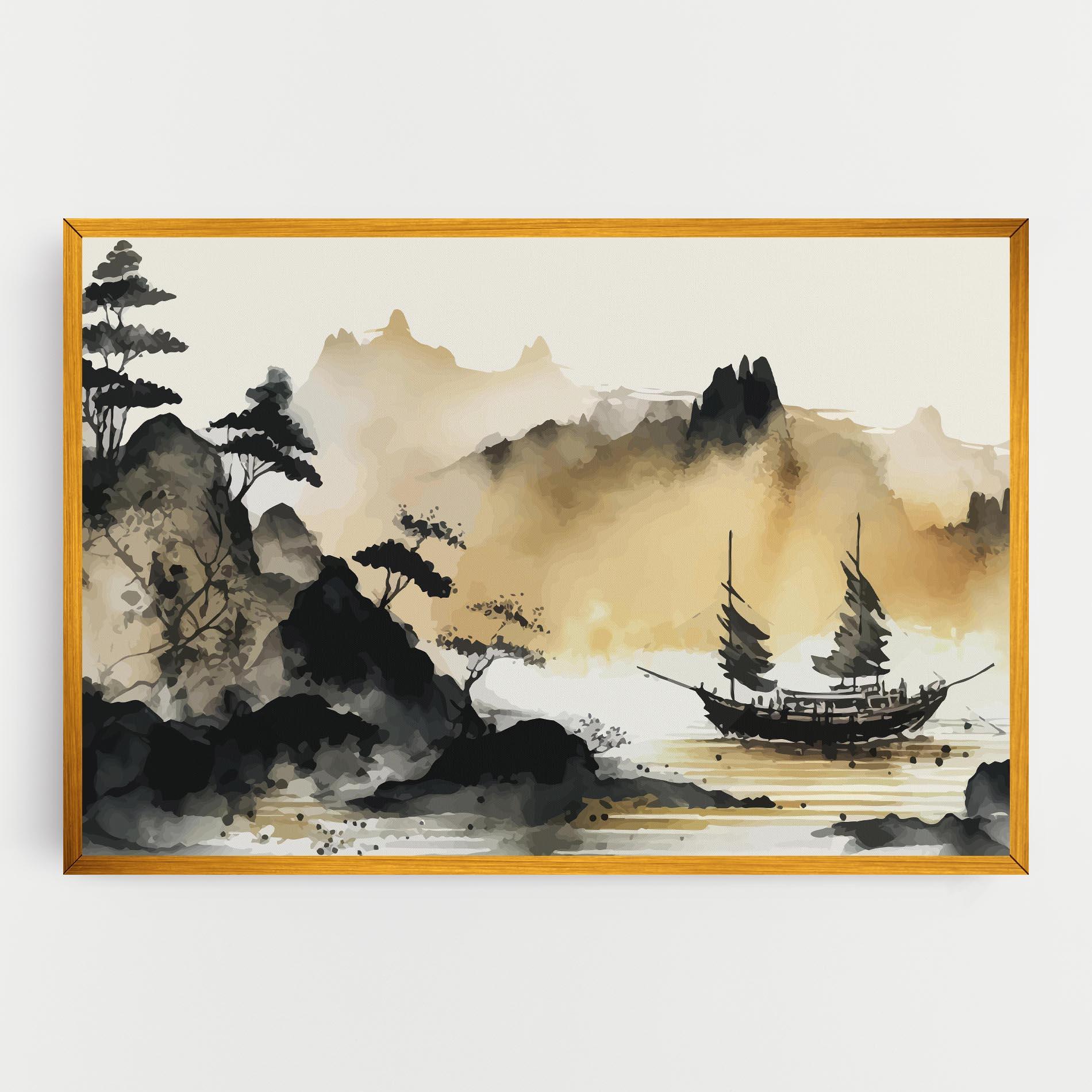 Leinwandbild Asiatic Grey Cream mockup 0