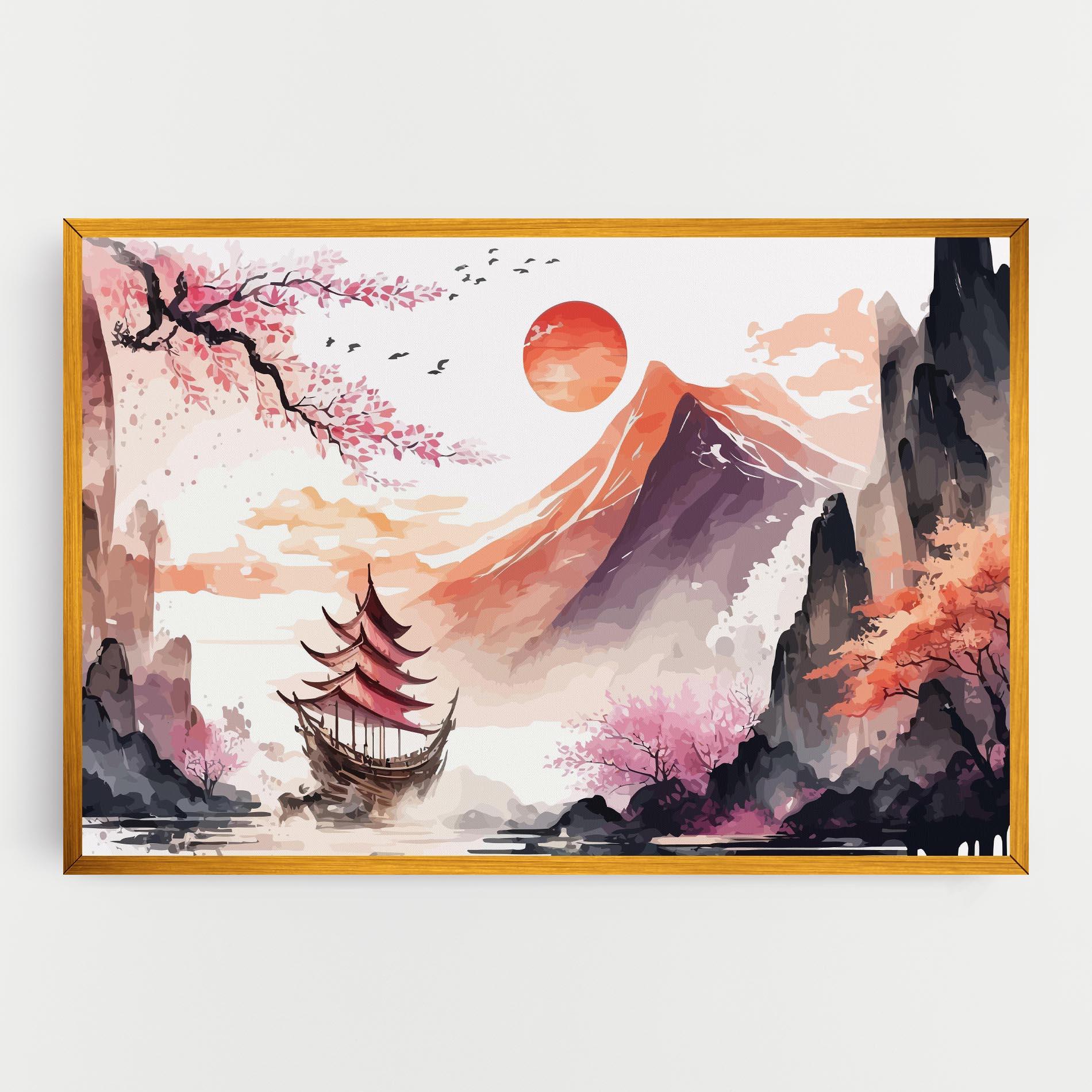 Leinwandbild Asiatic Purple Mountain mockup 0