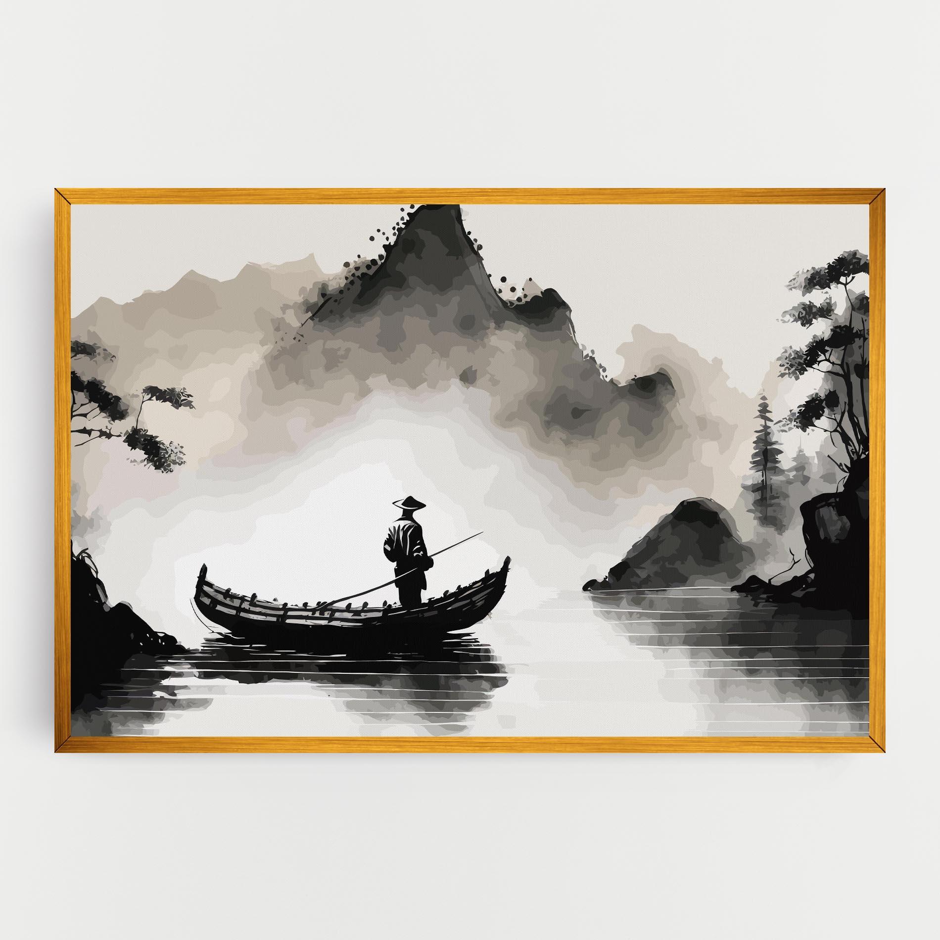 Leinwandbild Black Ink Boat mockup 0