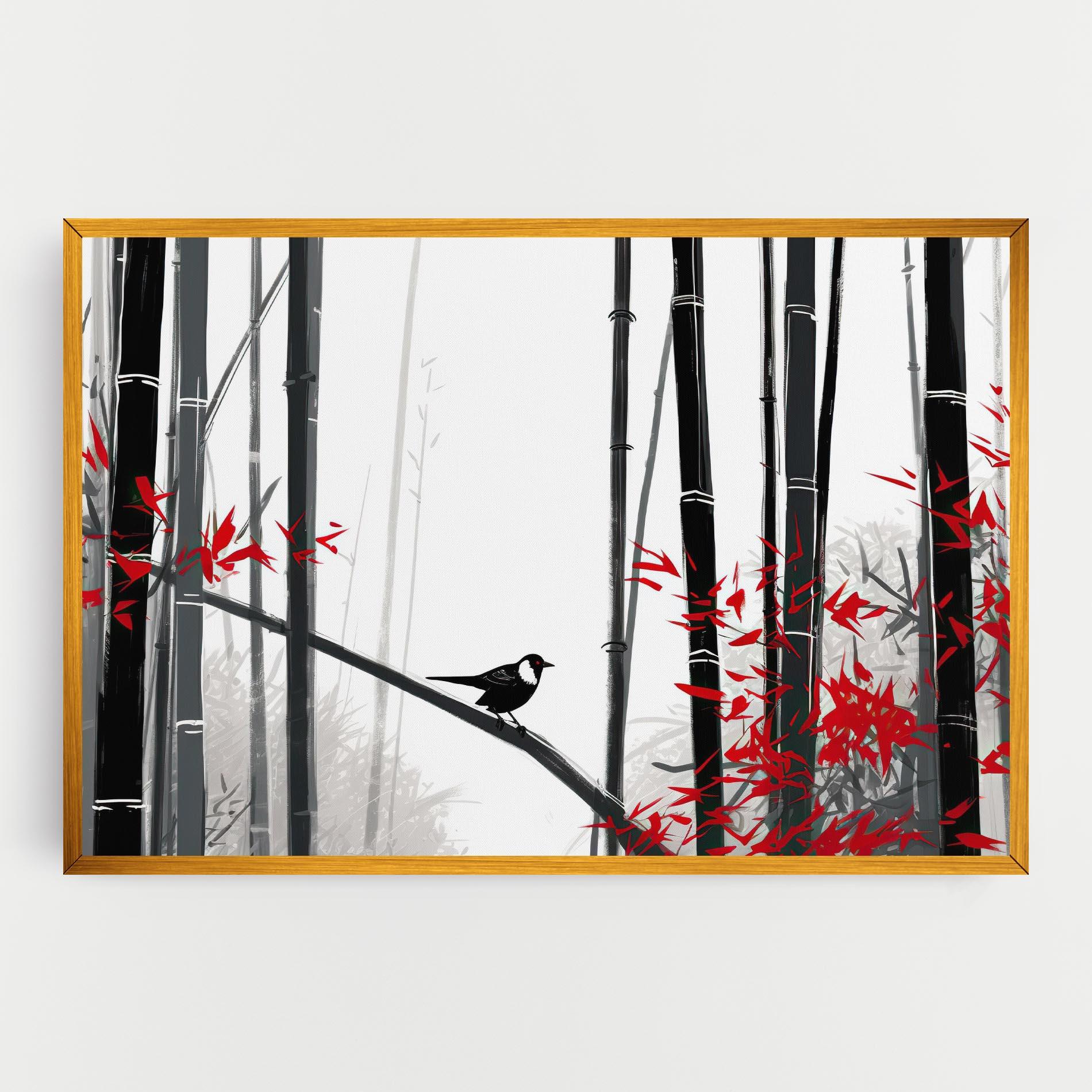 Leinwandbild Chinese Red Leafs mockup 0