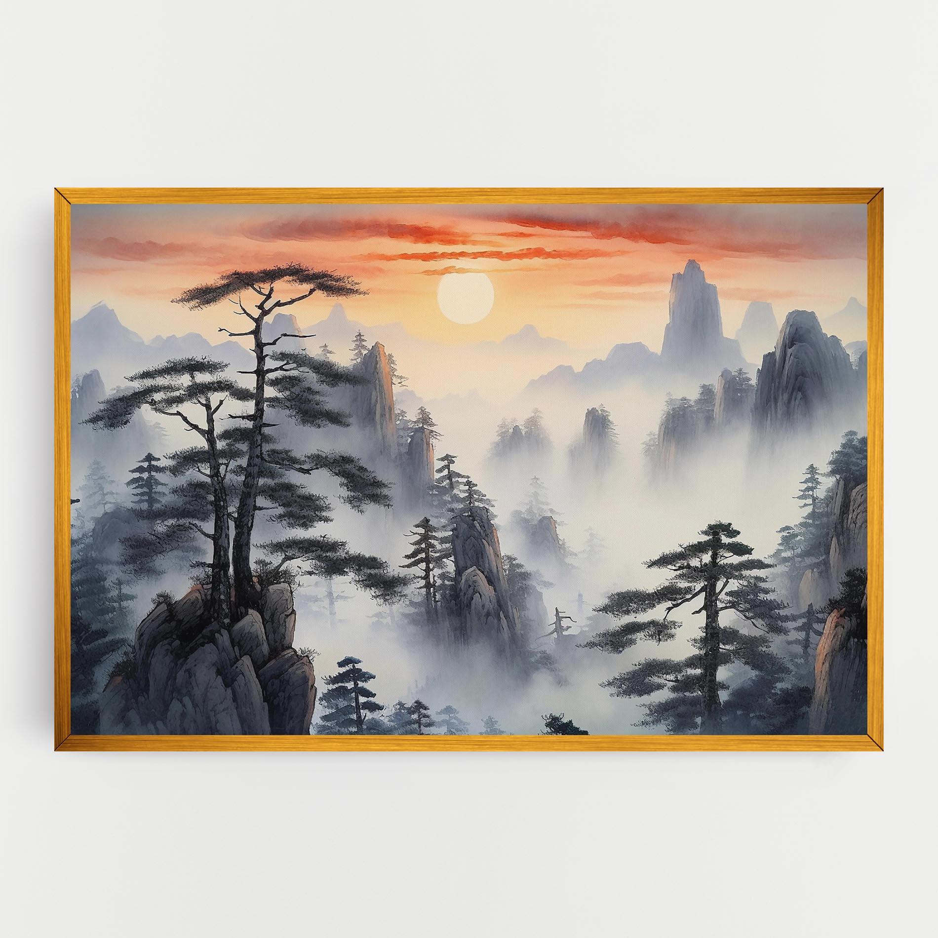 Leinwandbild Fog Trees mockup 0