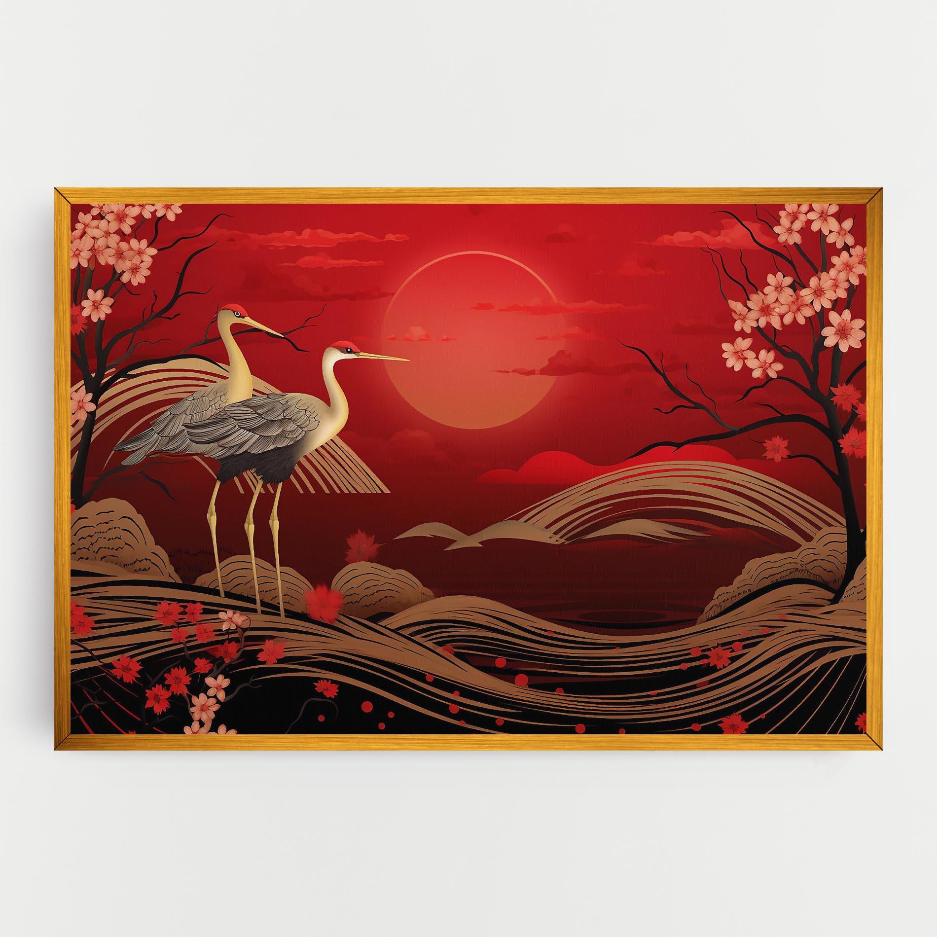 Leinwandbild Gold Landscape Painting mockup 0